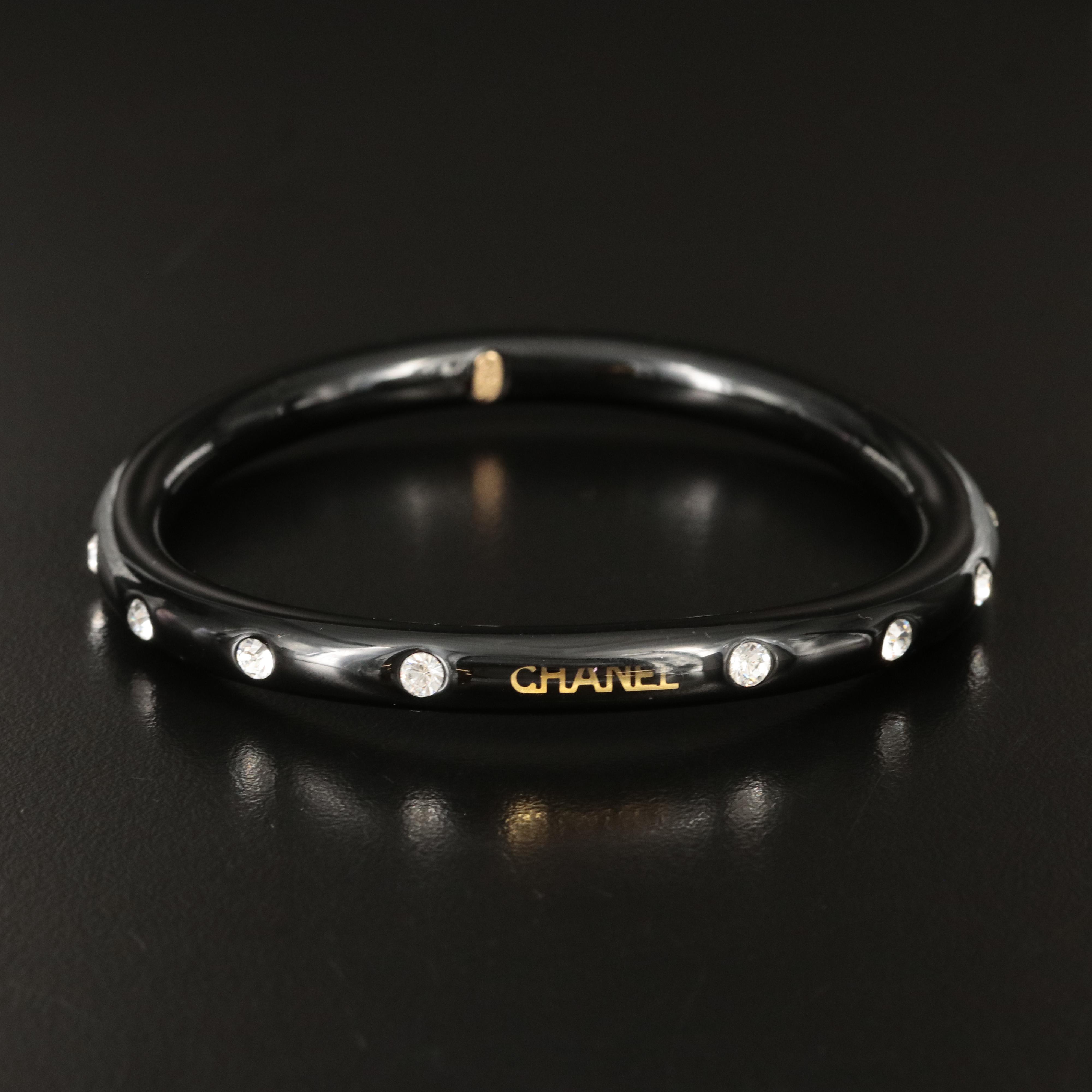 Chanel Narrow Crystal Resin Bangle