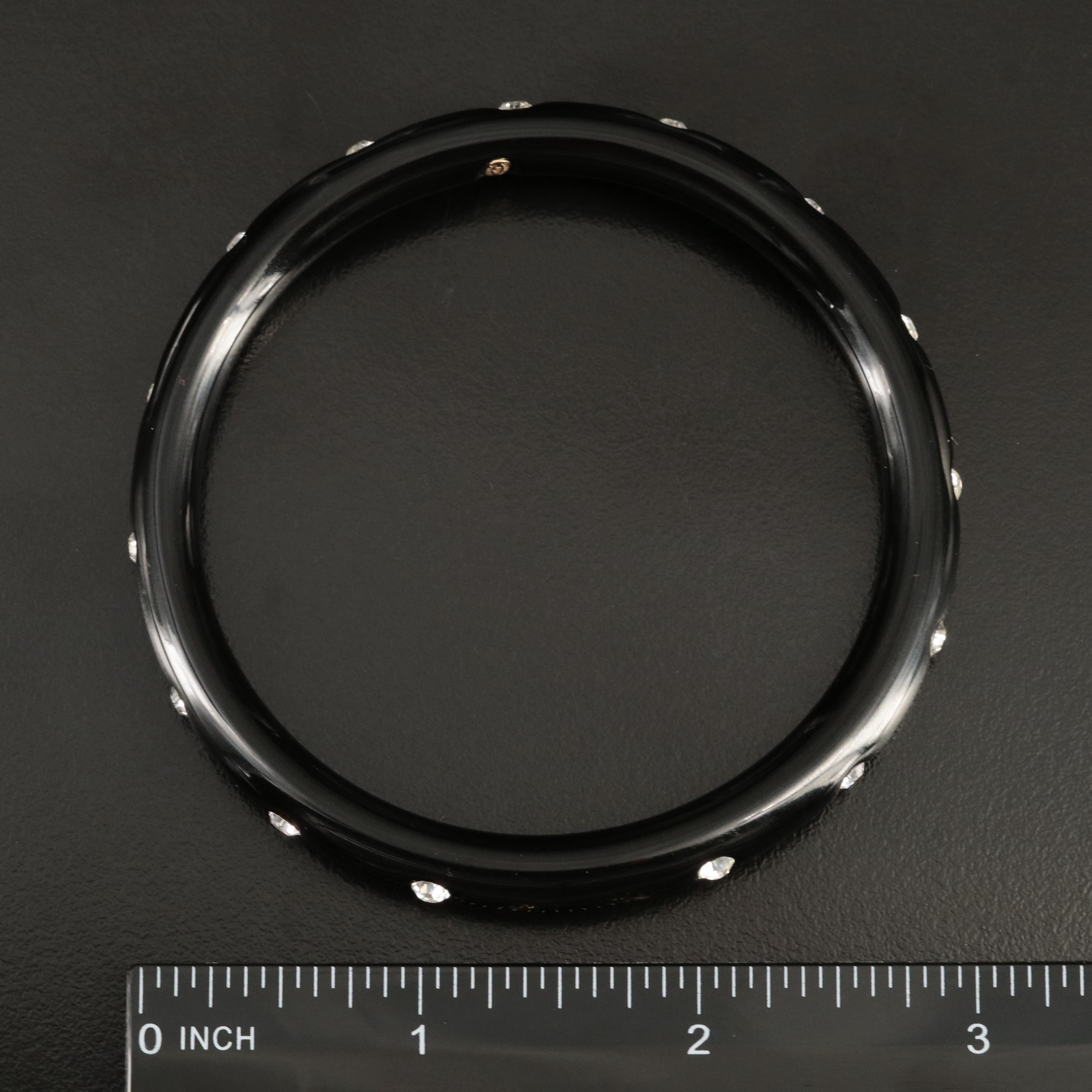 Chanel Narrow Crystal Resin Bangle