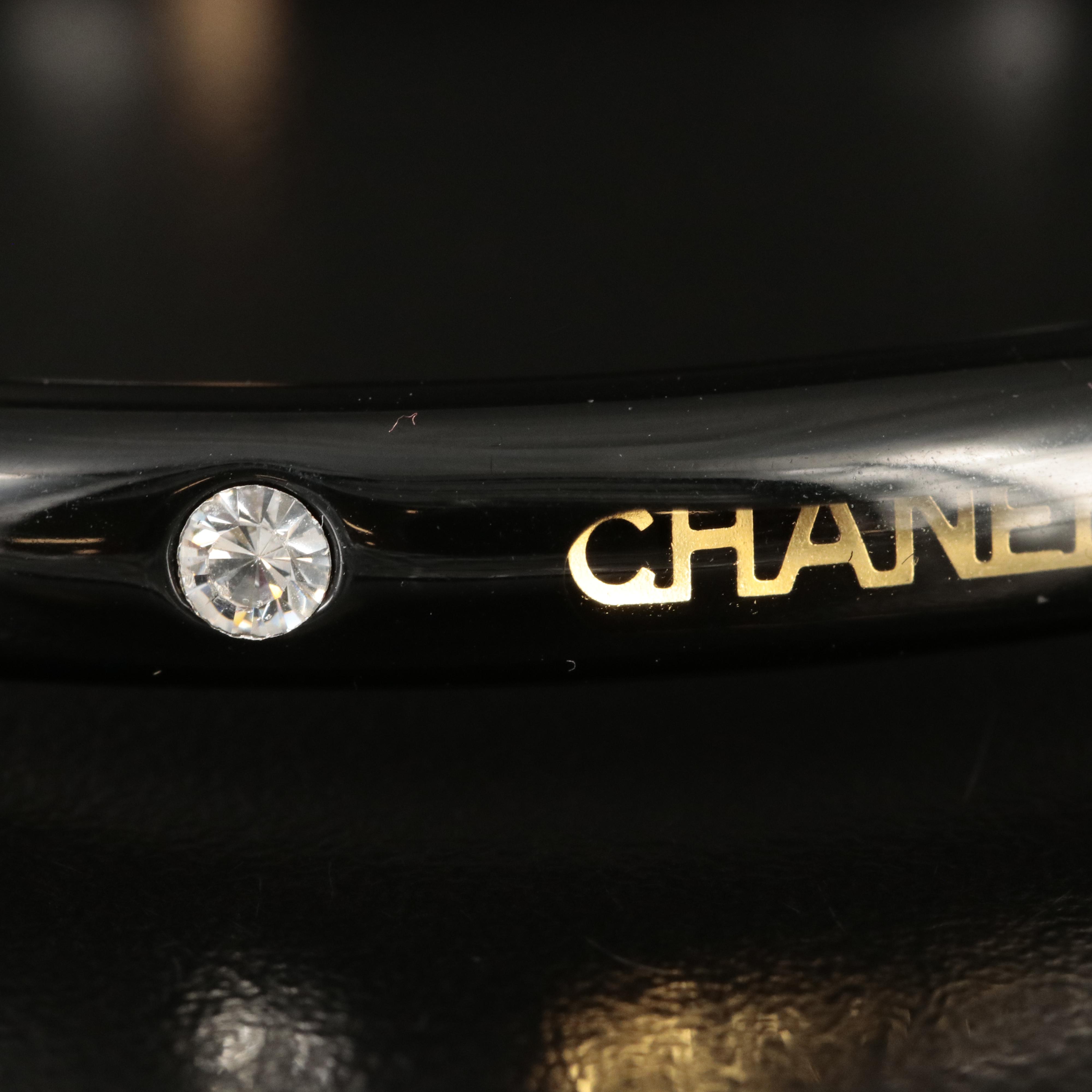 Chanel Narrow Crystal Resin Bangle