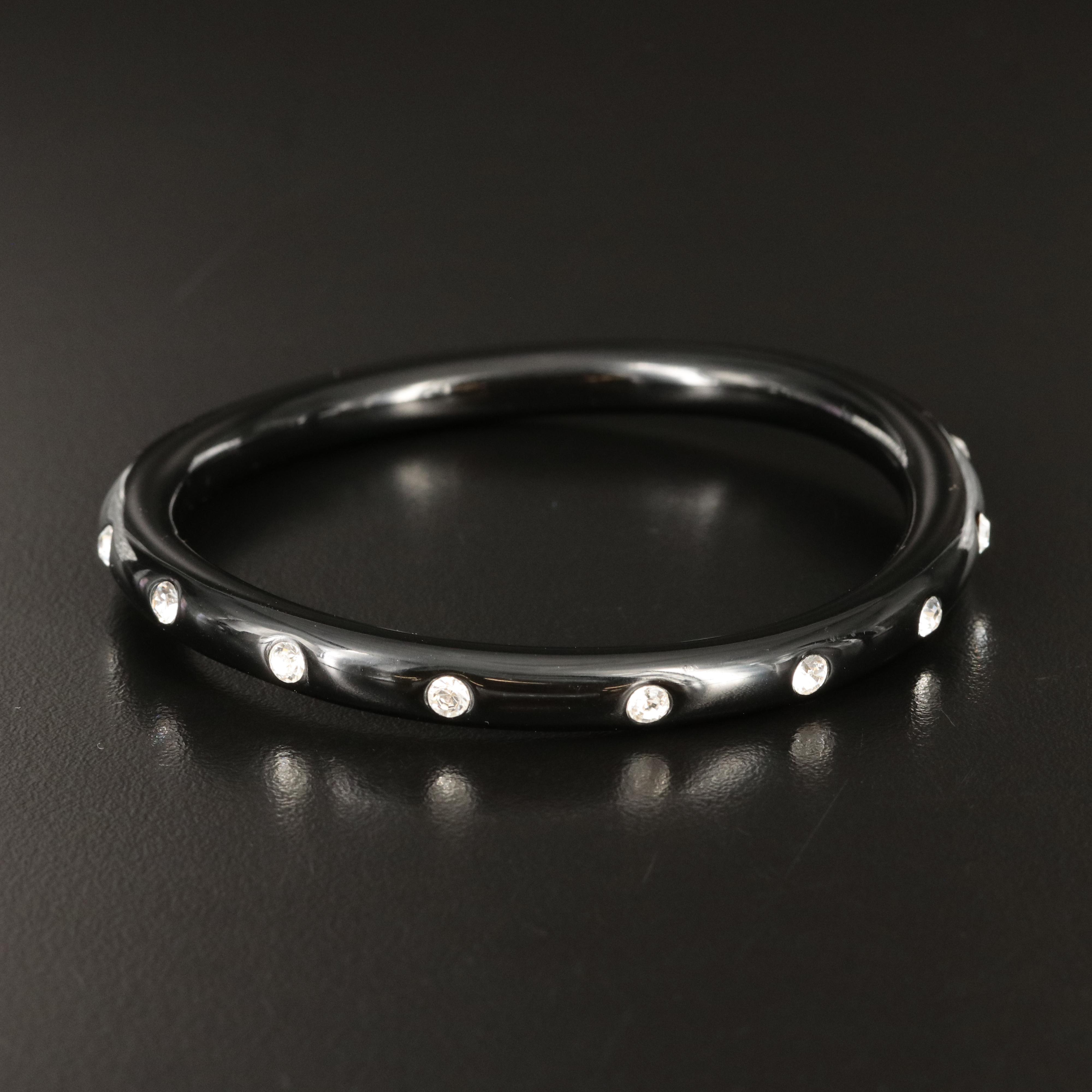 Chanel Narrow Crystal Resin Bangle