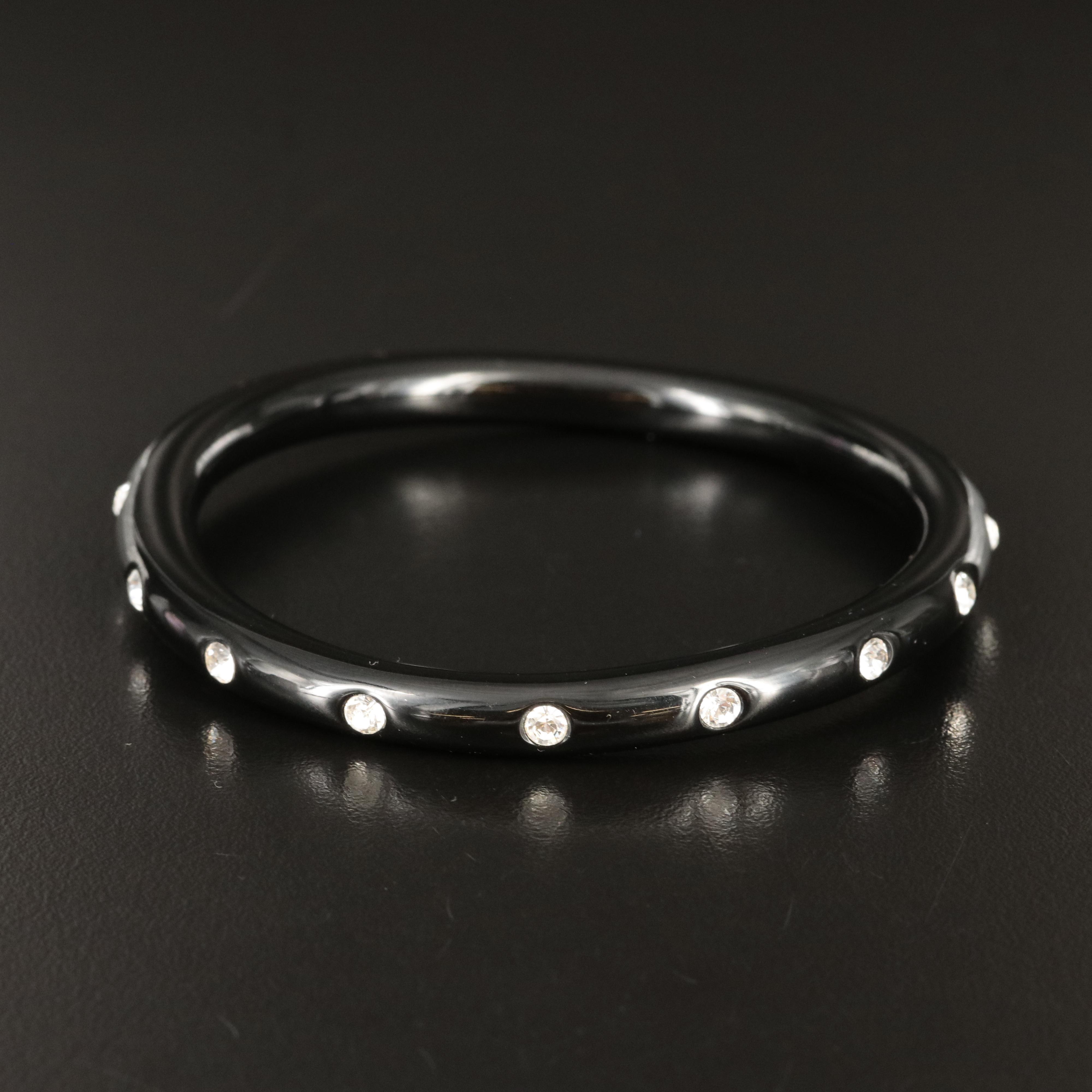 Chanel Narrow Crystal Resin Bangle