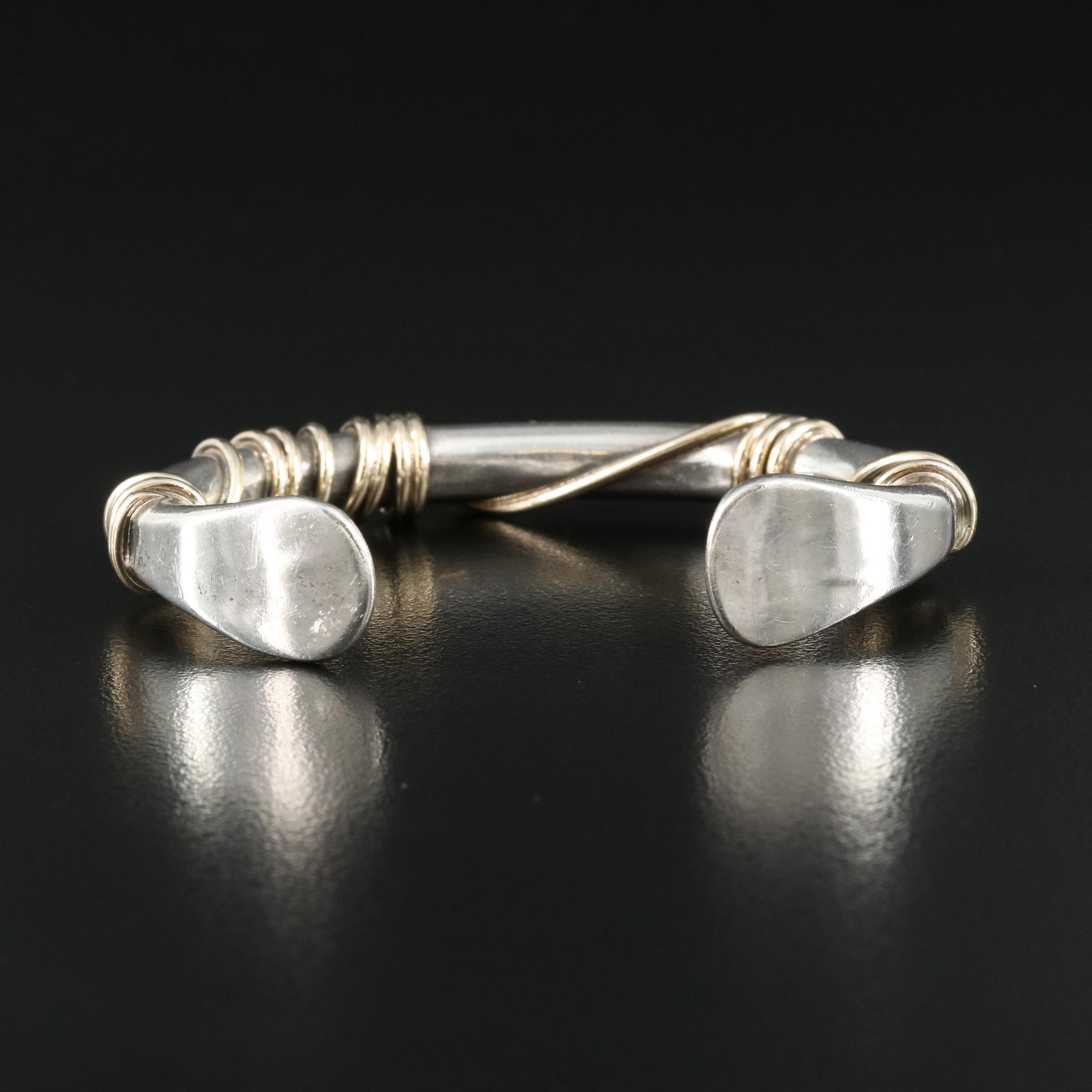 Orville Z. Tsinnie Navajo Diné Sterling Cuff with 14K Accents