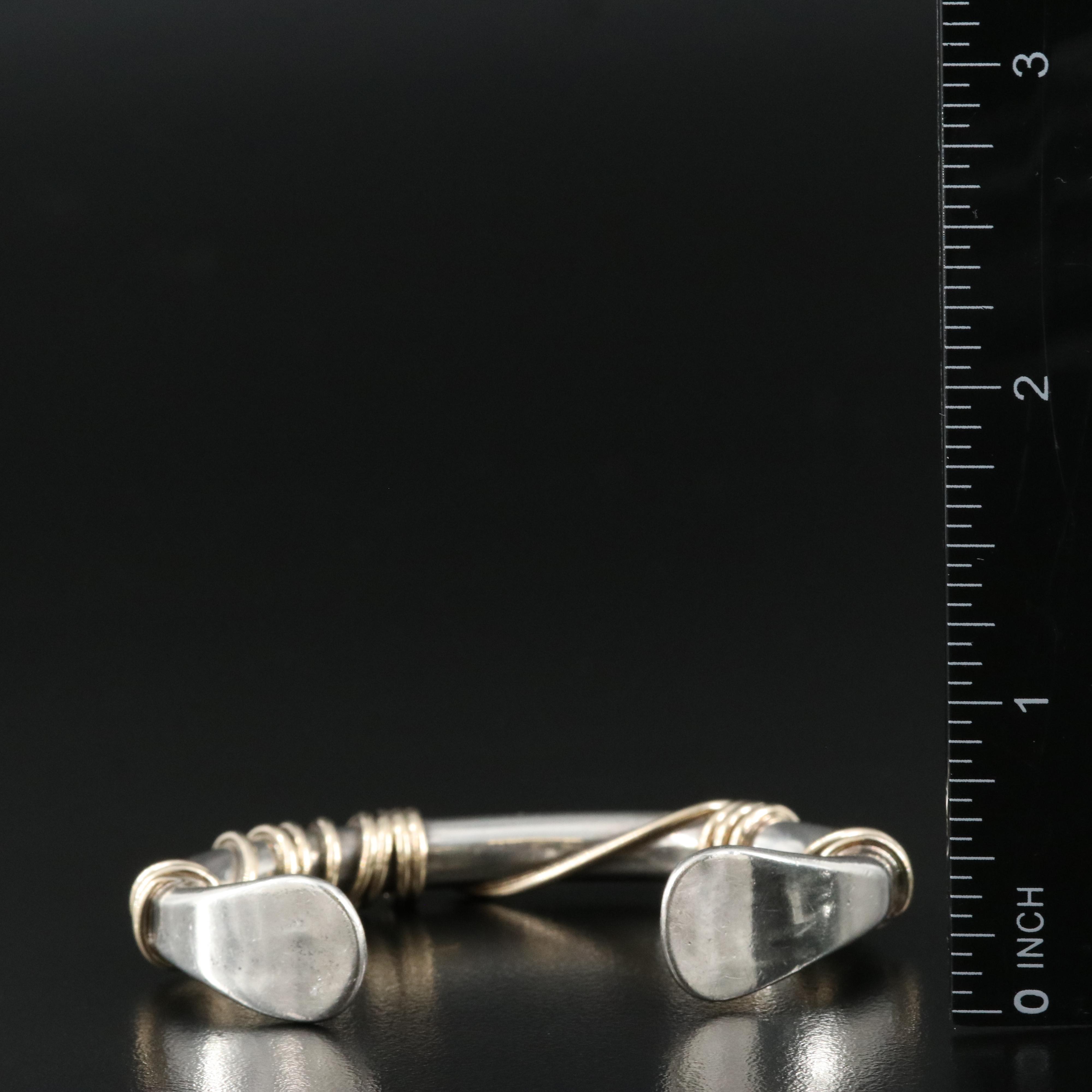 Orville Z. Tsinnie Navajo Diné Sterling Cuff with 14K Accents