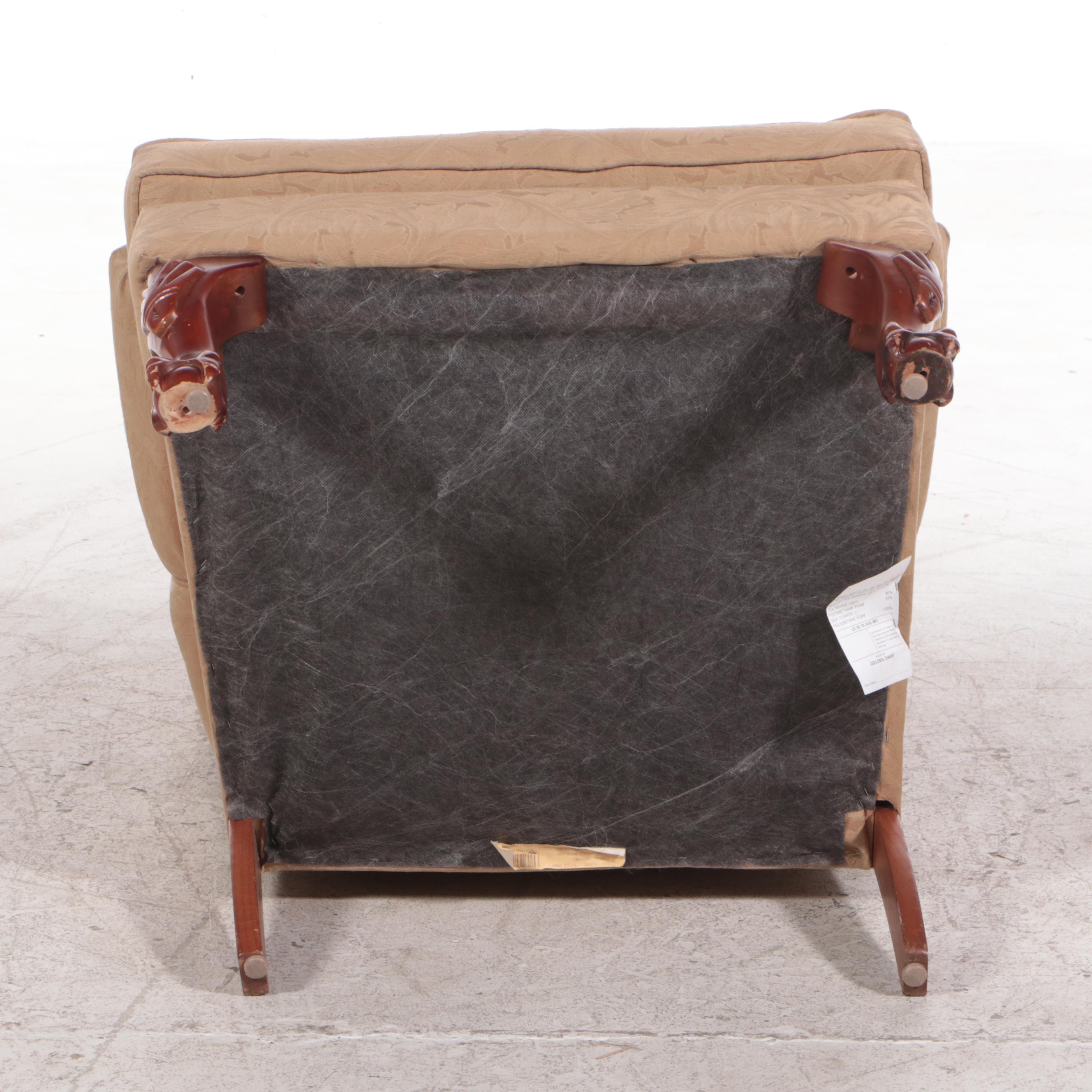 Heritage House Chippendale Style Custom-Upholstered Wingback Armchair