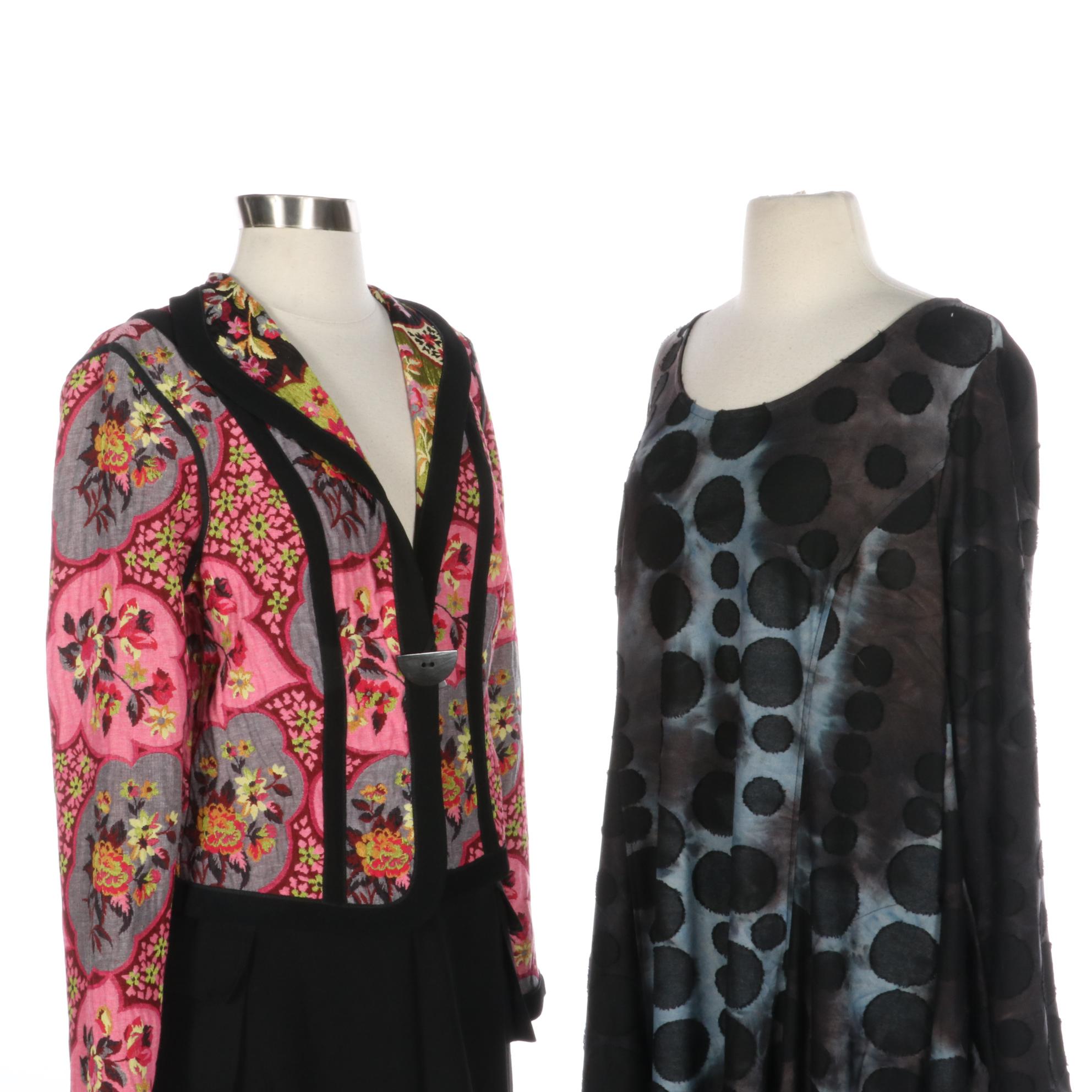 Alembika Tie Dye Circle Dress, Canvasbacks Cargo Skirt, and Other Floral Jacket