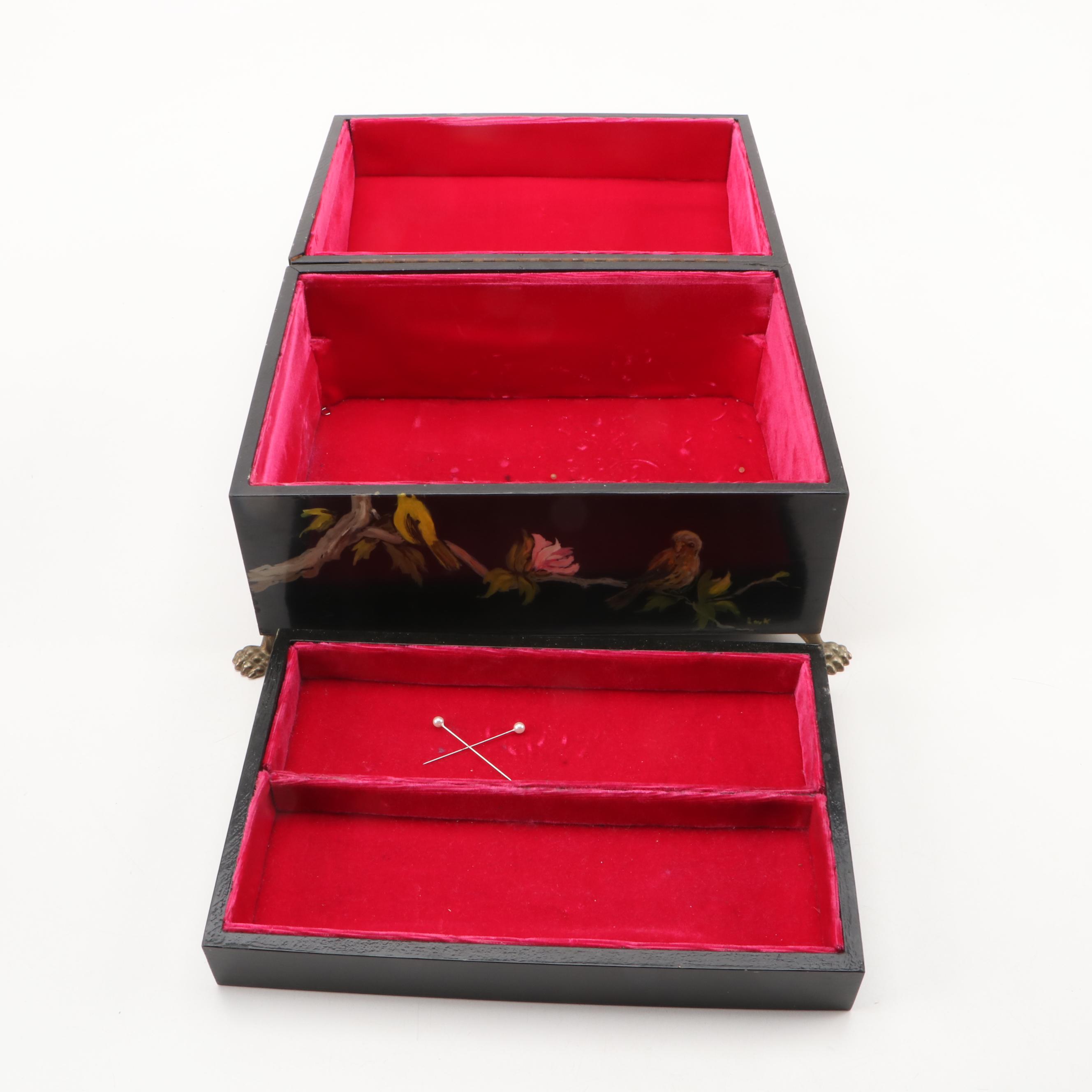 Hand-Painted Chest Shaped Jewelry Box with Scottie Bookends and More