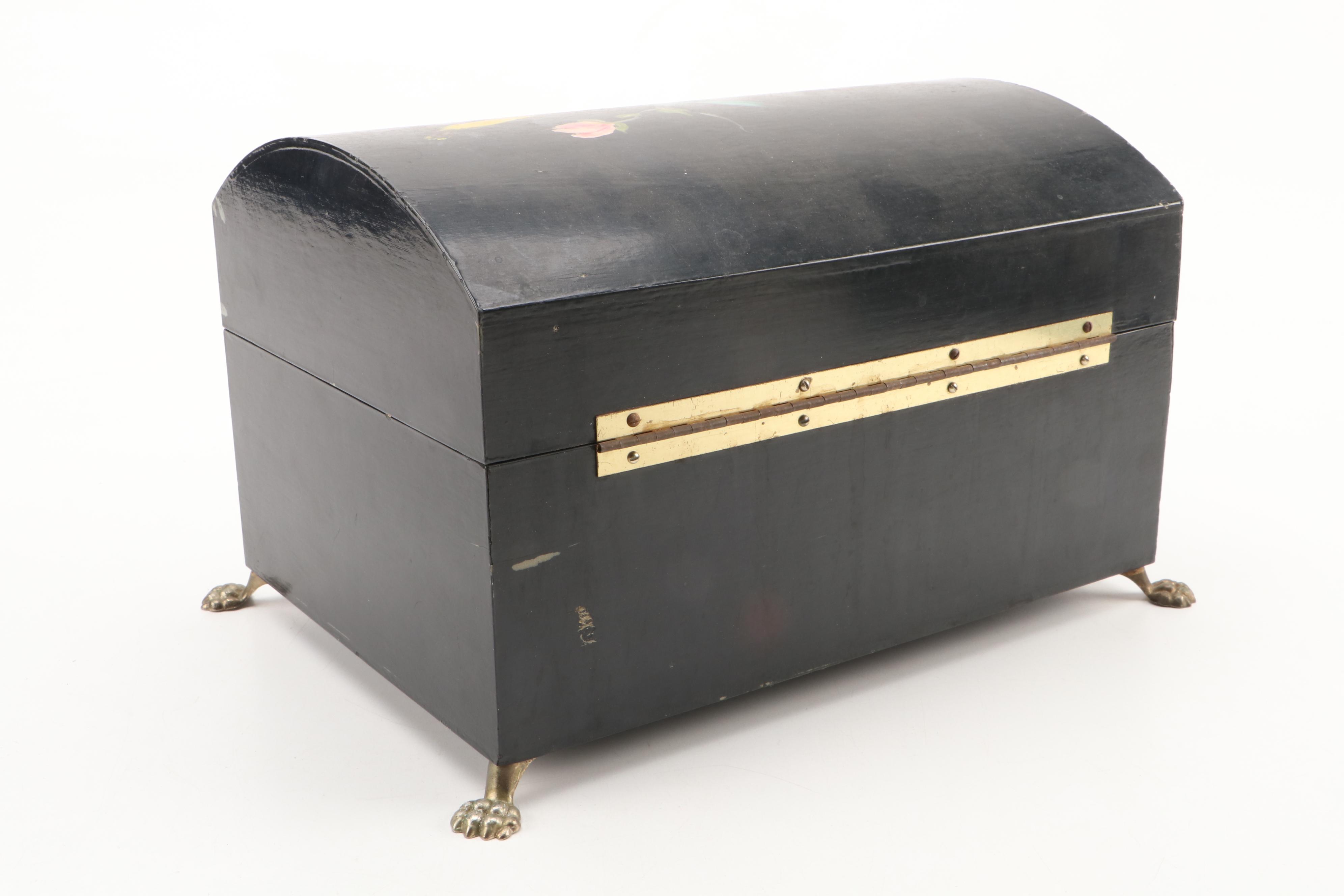 Hand-Painted Chest Shaped Jewelry Box with Scottie Bookends and More