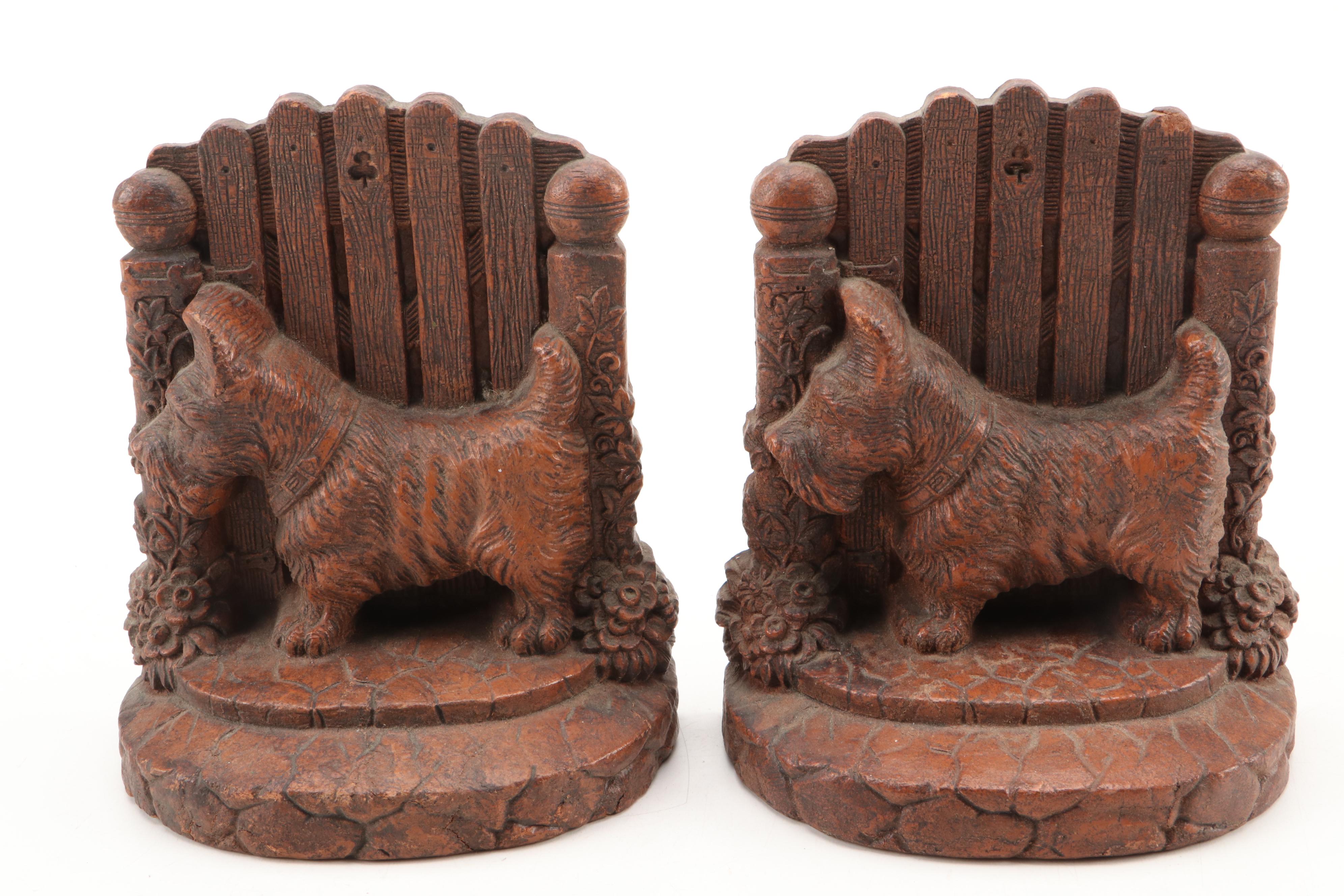 Hand-Painted Chest Shaped Jewelry Box with Scottie Bookends and More