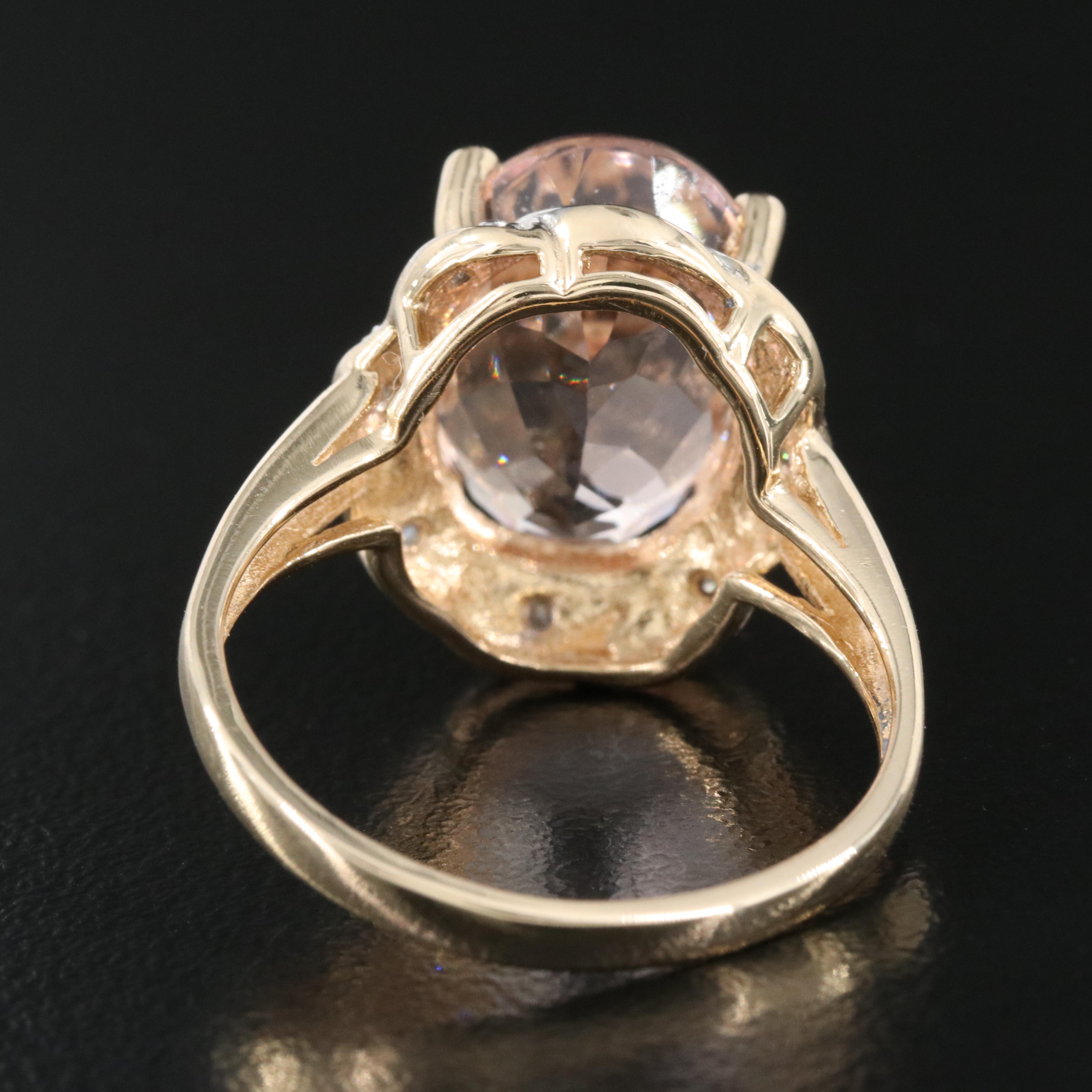 14K Morganite and Diamond Ring