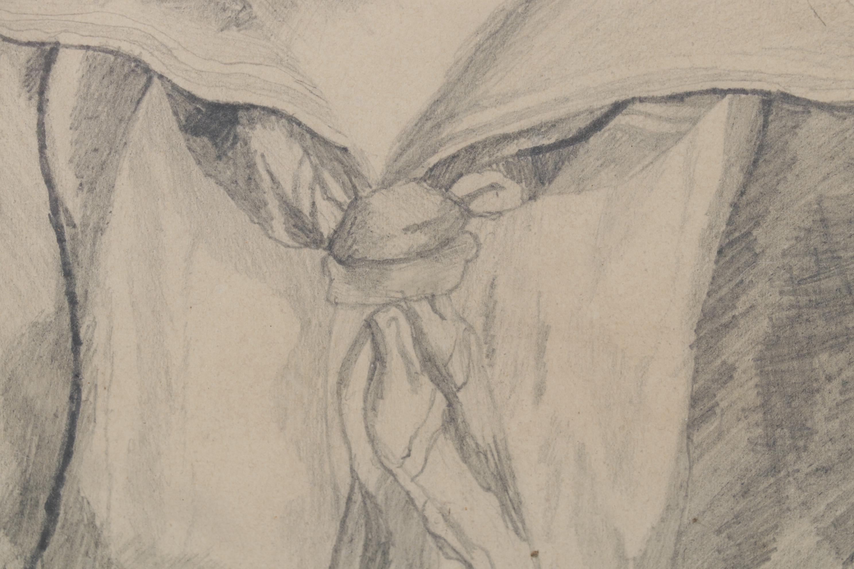 Norman Henderson Portrait Graphite Drawing of Young Child, 1862