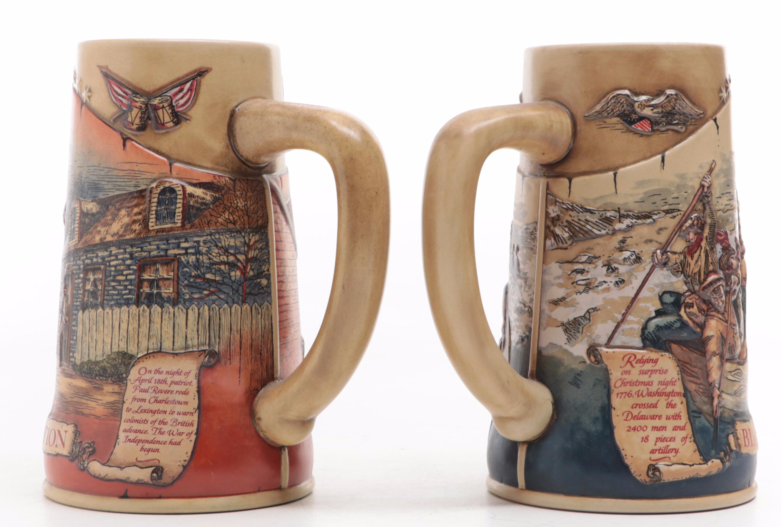 Miller Brewing Co. "Birth of a Nation" Ceramic Beer Steins