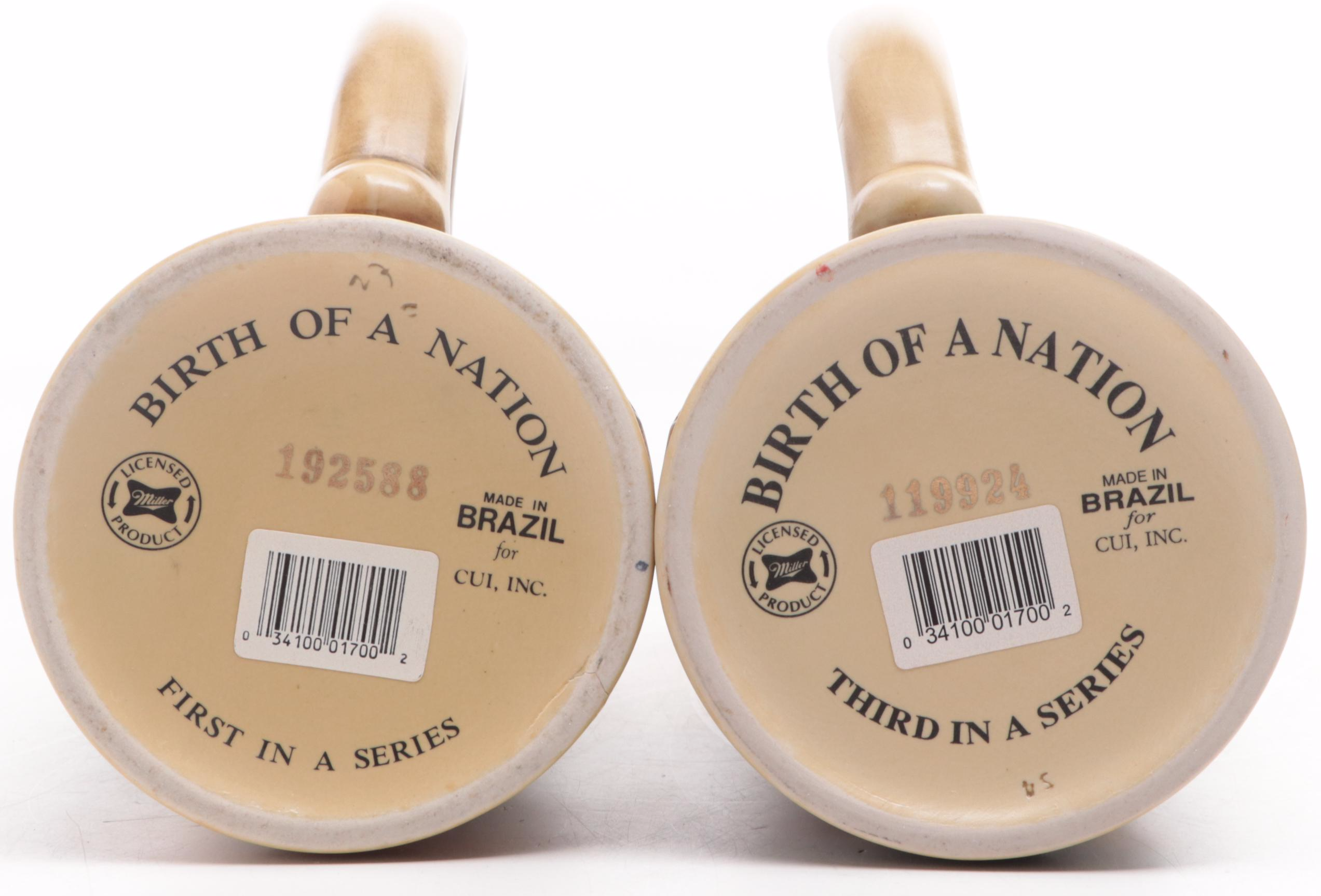 Miller Brewing Co. "Birth of a Nation" Ceramic Beer Steins