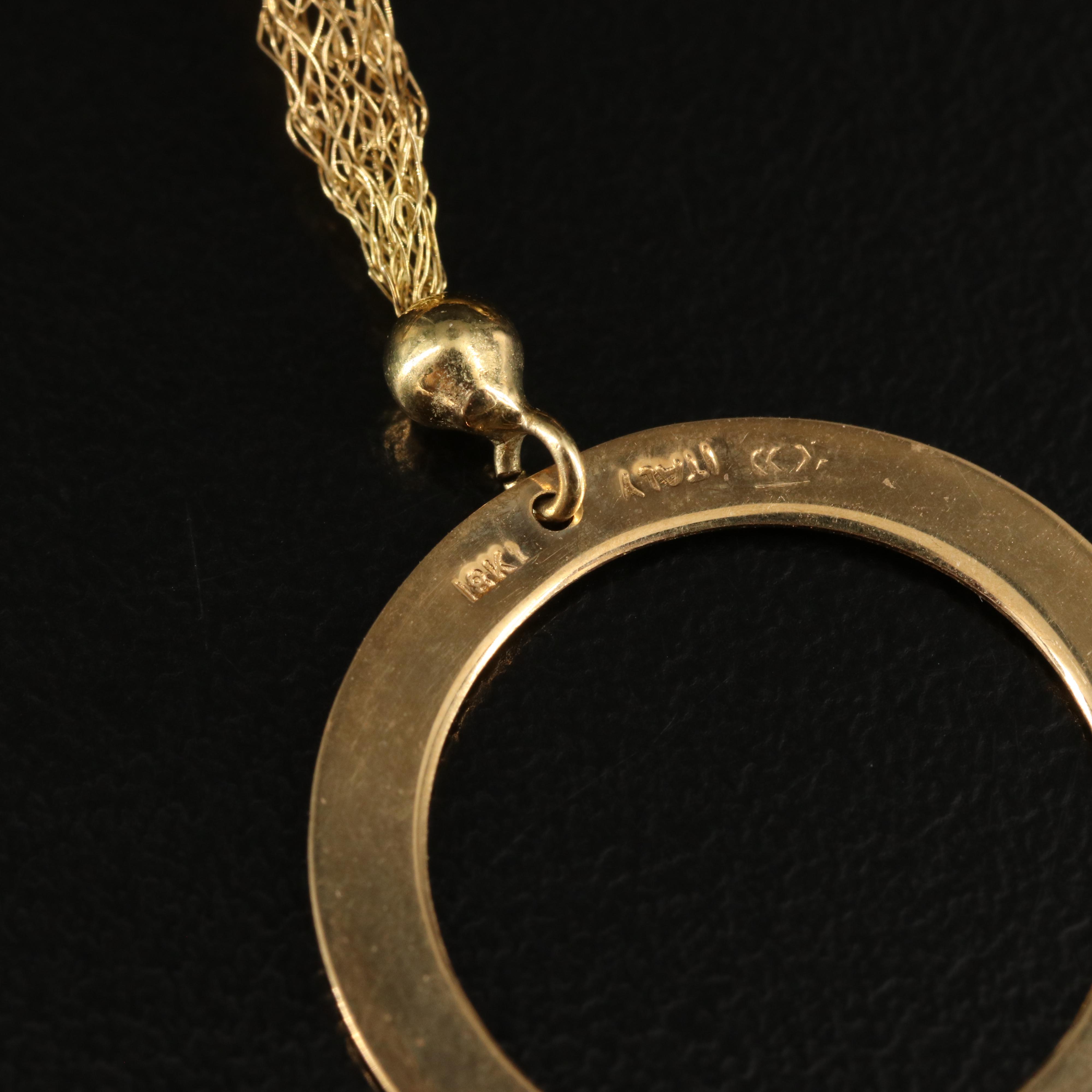 Italian 18K Teardrop and Circular Drop Earrings