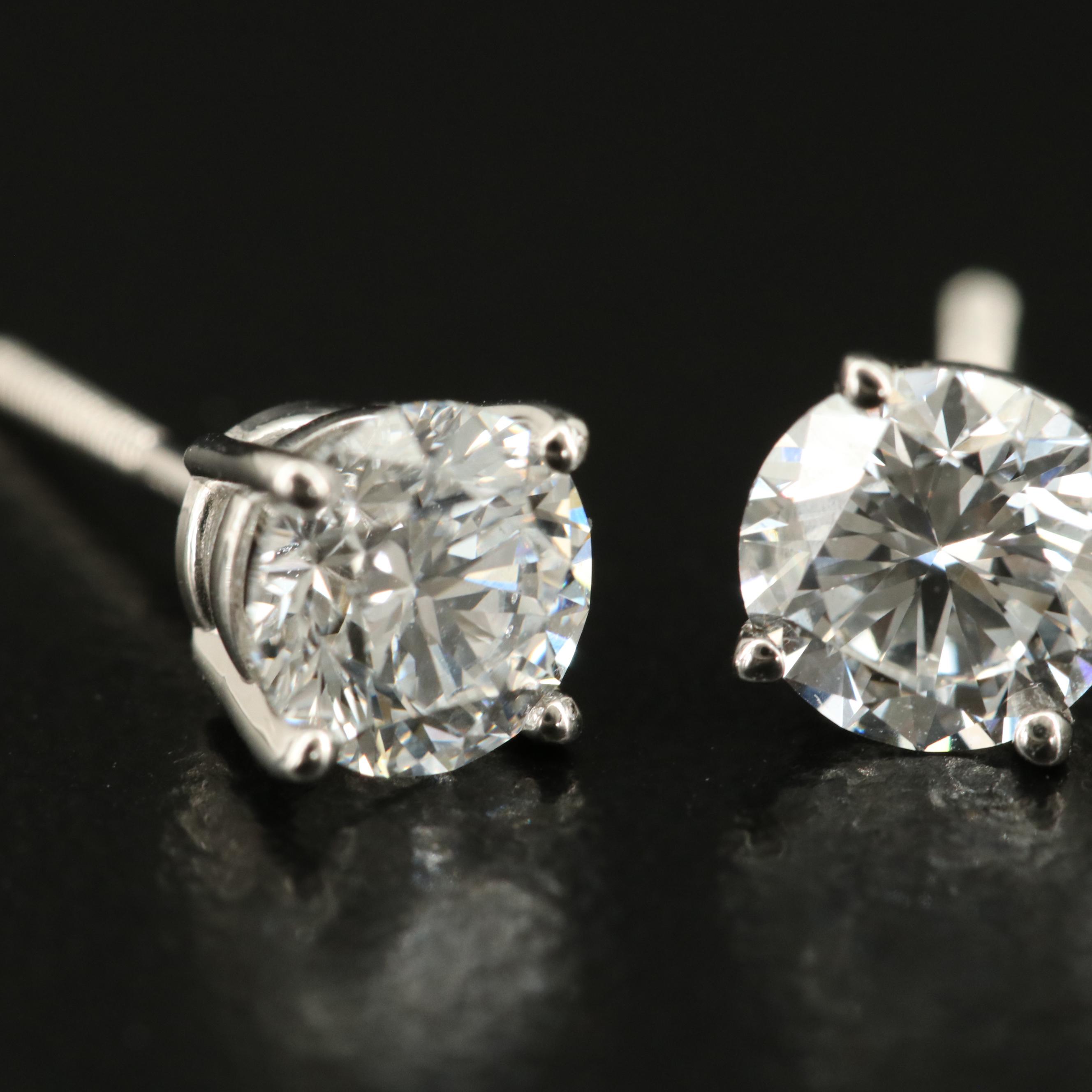 14K 1.06 CTW Lab Grown Diamond Stud Earrings
