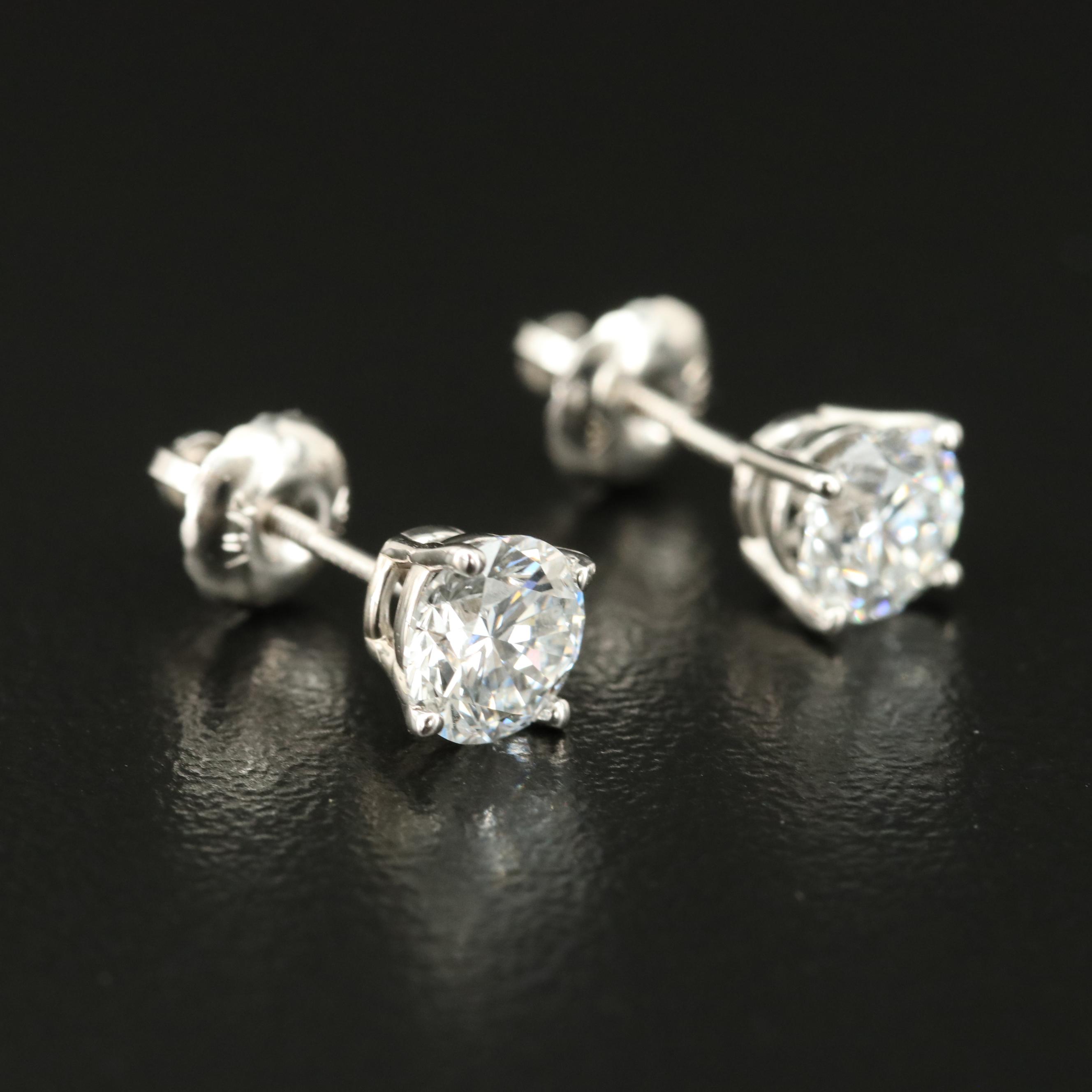 14K 1.06 CTW Lab Grown Diamond Stud Earrings