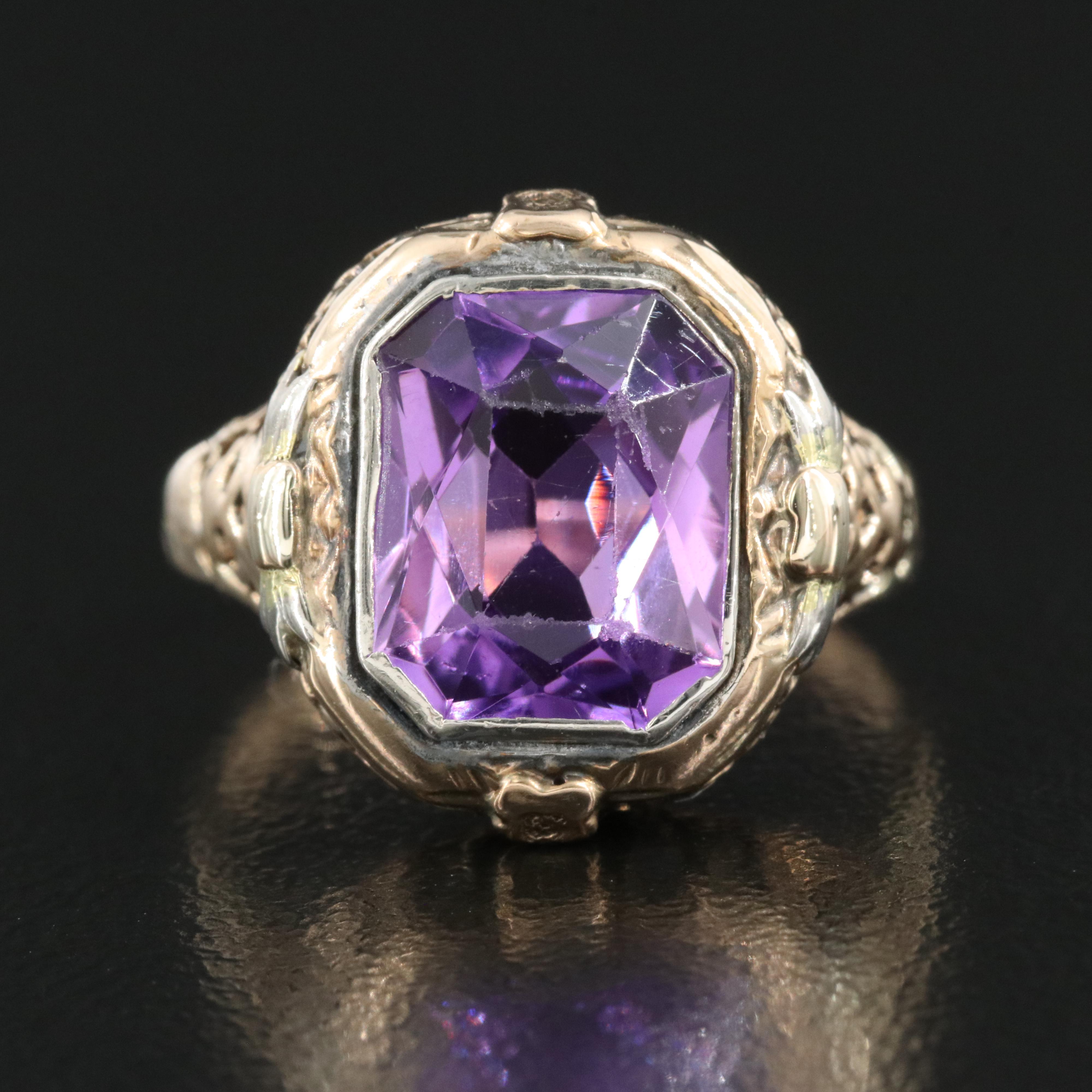 Vintage 10K Sapphire Ring