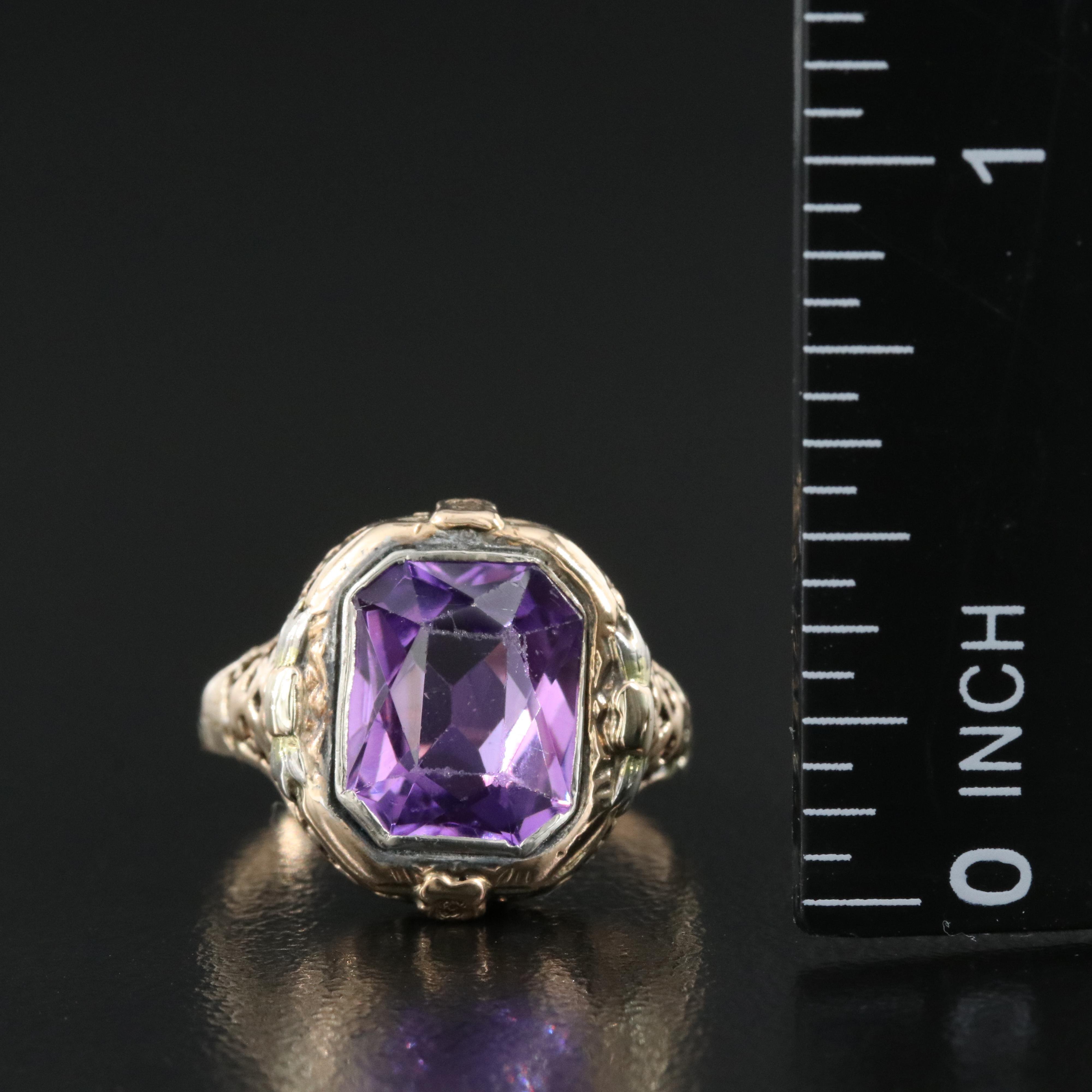 Vintage 10K Sapphire Ring