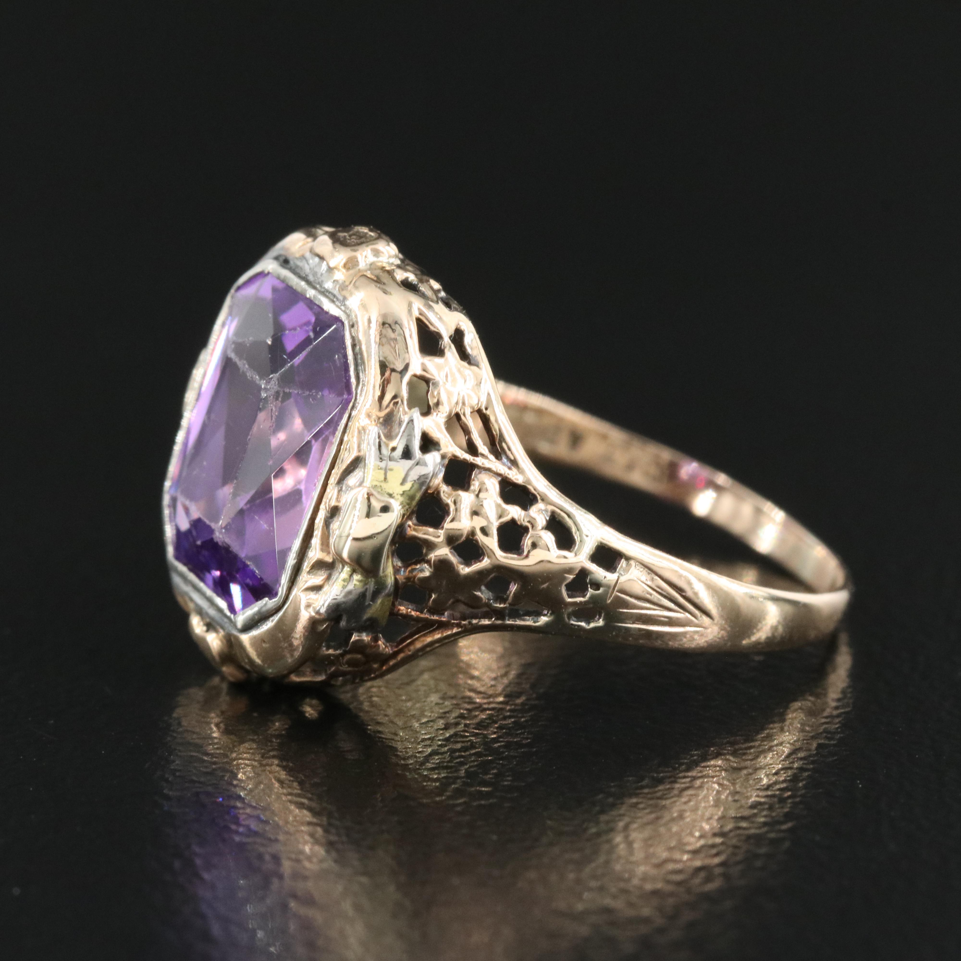 Vintage 10K Sapphire Ring
