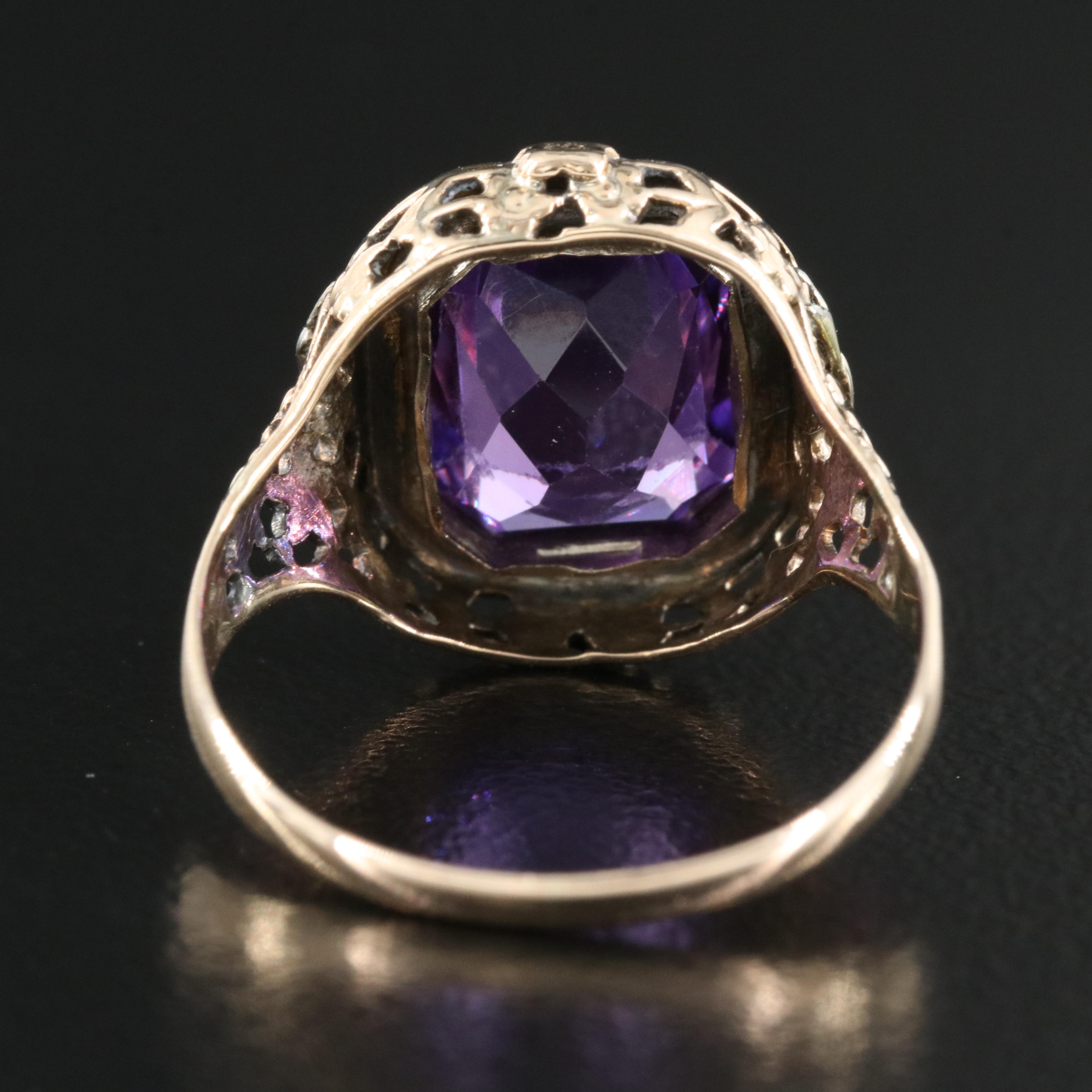 Vintage 10K Sapphire Ring