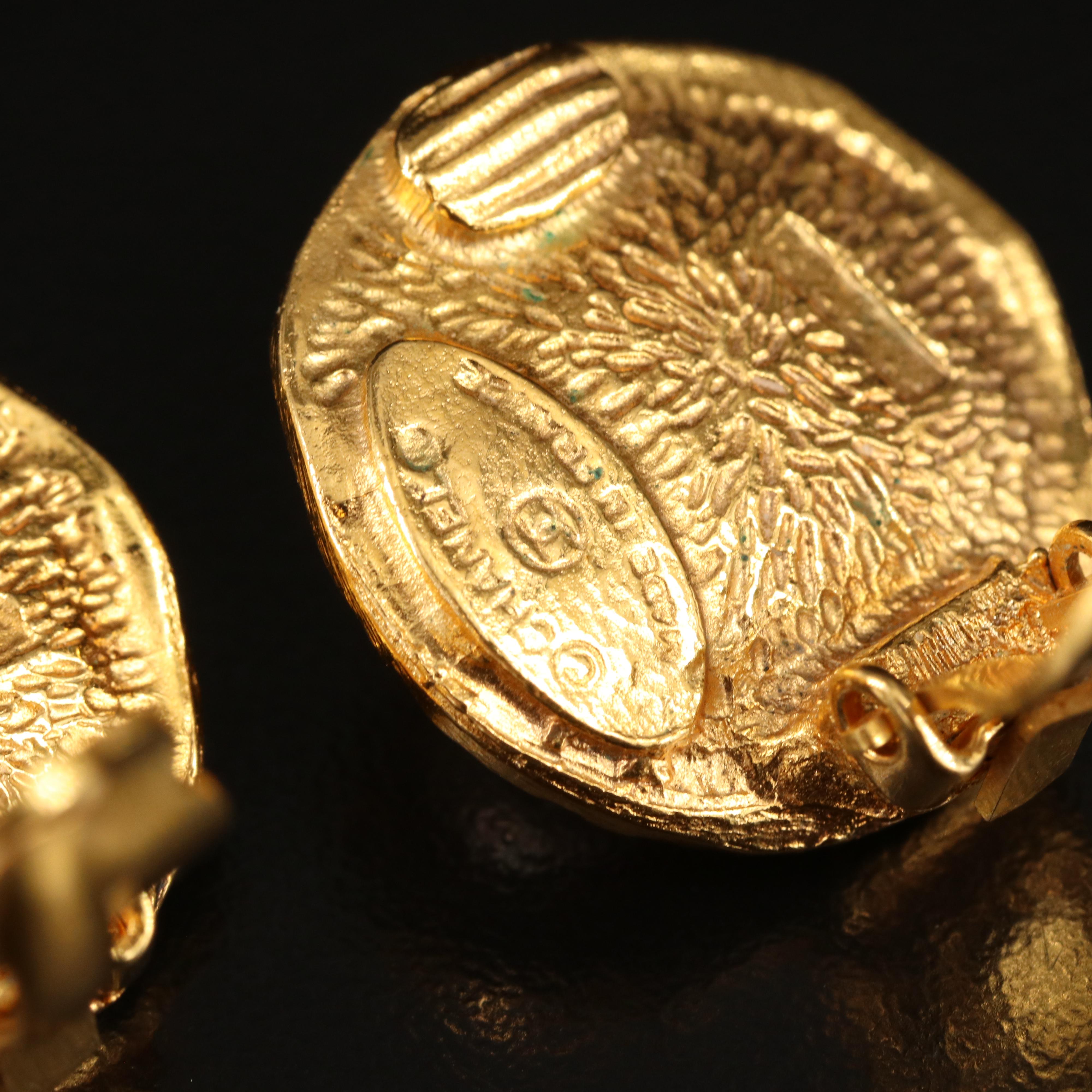 Chanel Faux Pearl Button Earrings