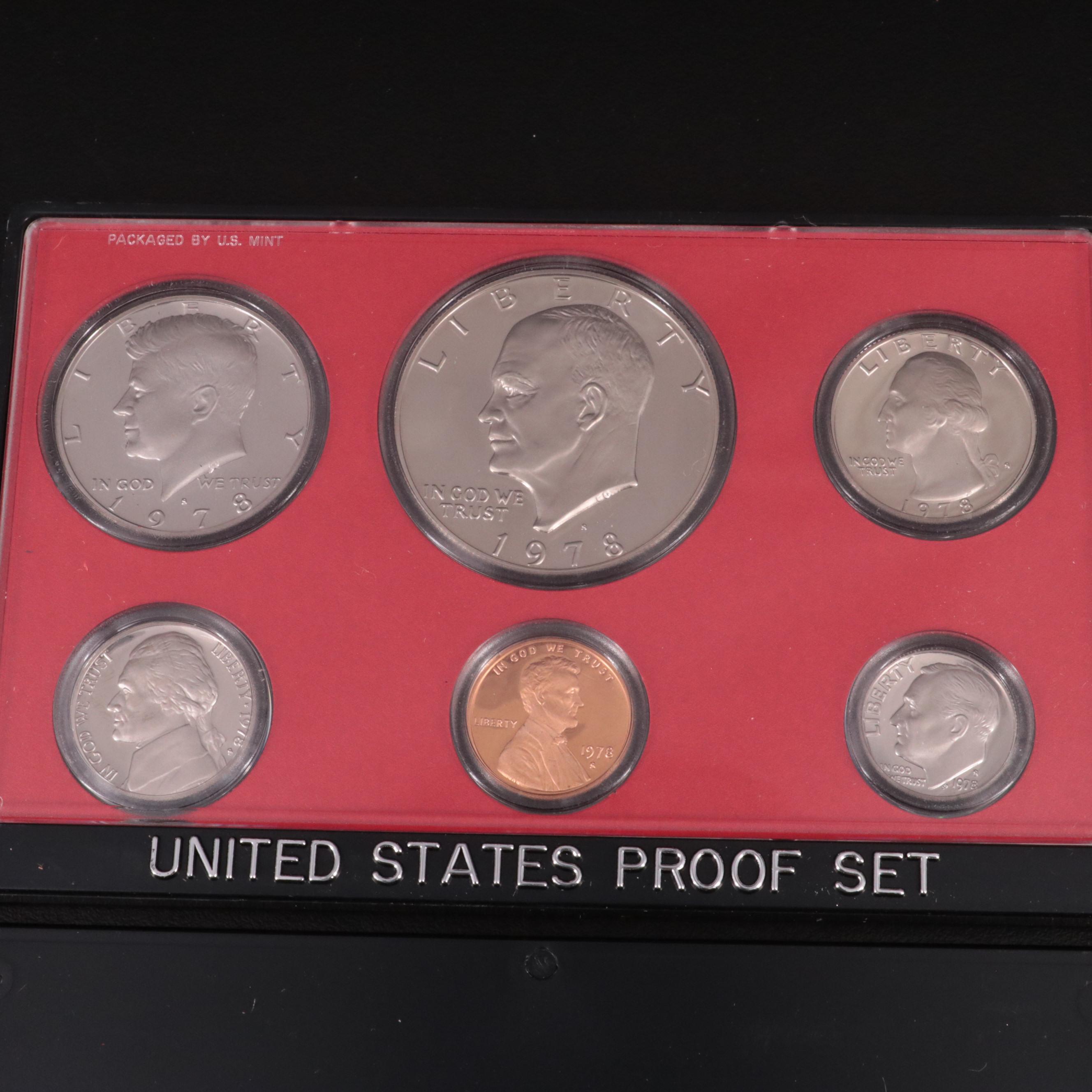 Sixteen U.S. Mint Proof Sets, 1970s