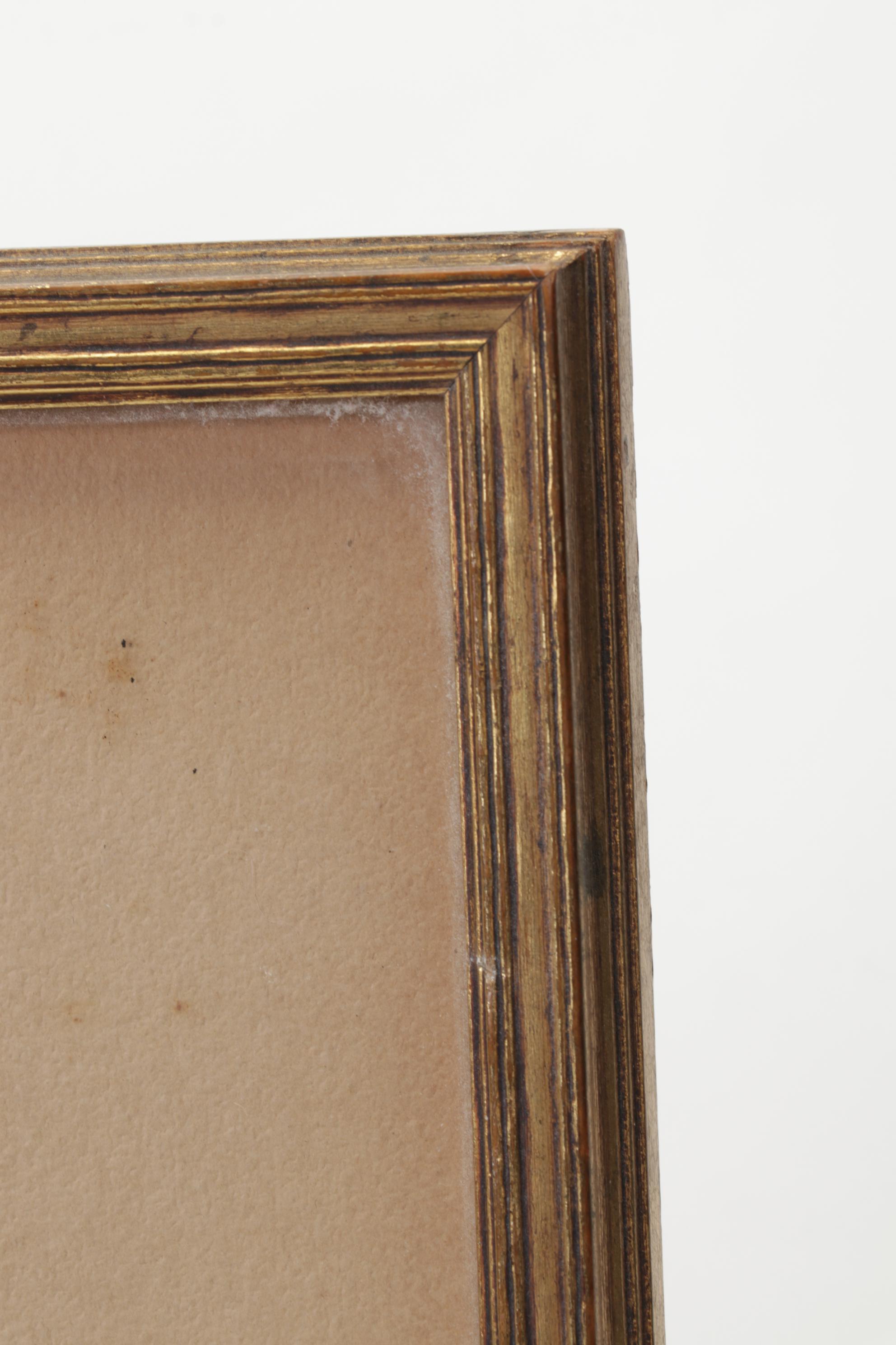 Watercolor Painting of Man Praying in Desert, Mid-20th Century