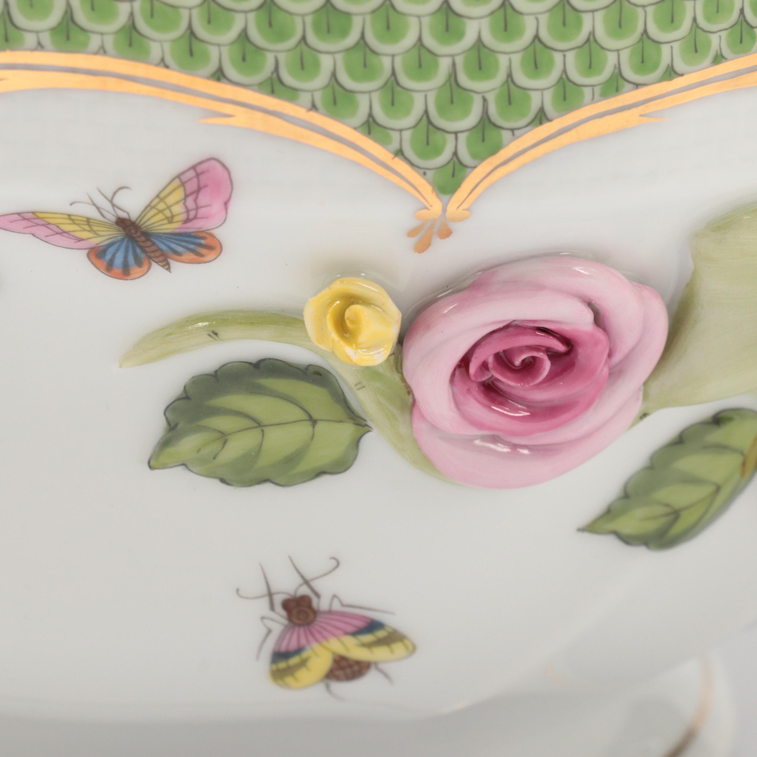 Herend Porcelain "Rothschild Bird" Oval Tureen with Lid, Mid to Late 20th C.