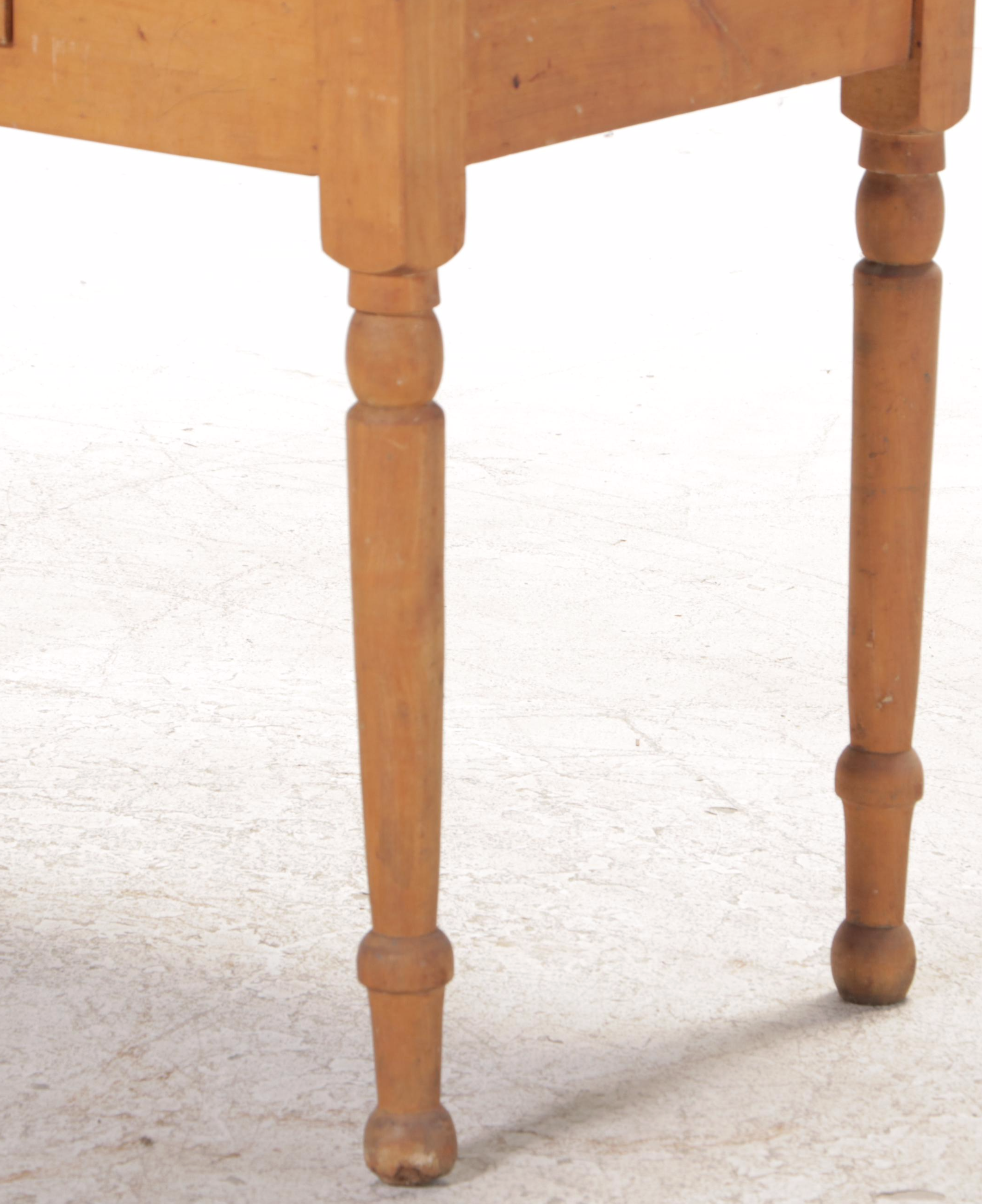 American Primitive Birch Work Table, 19th Century