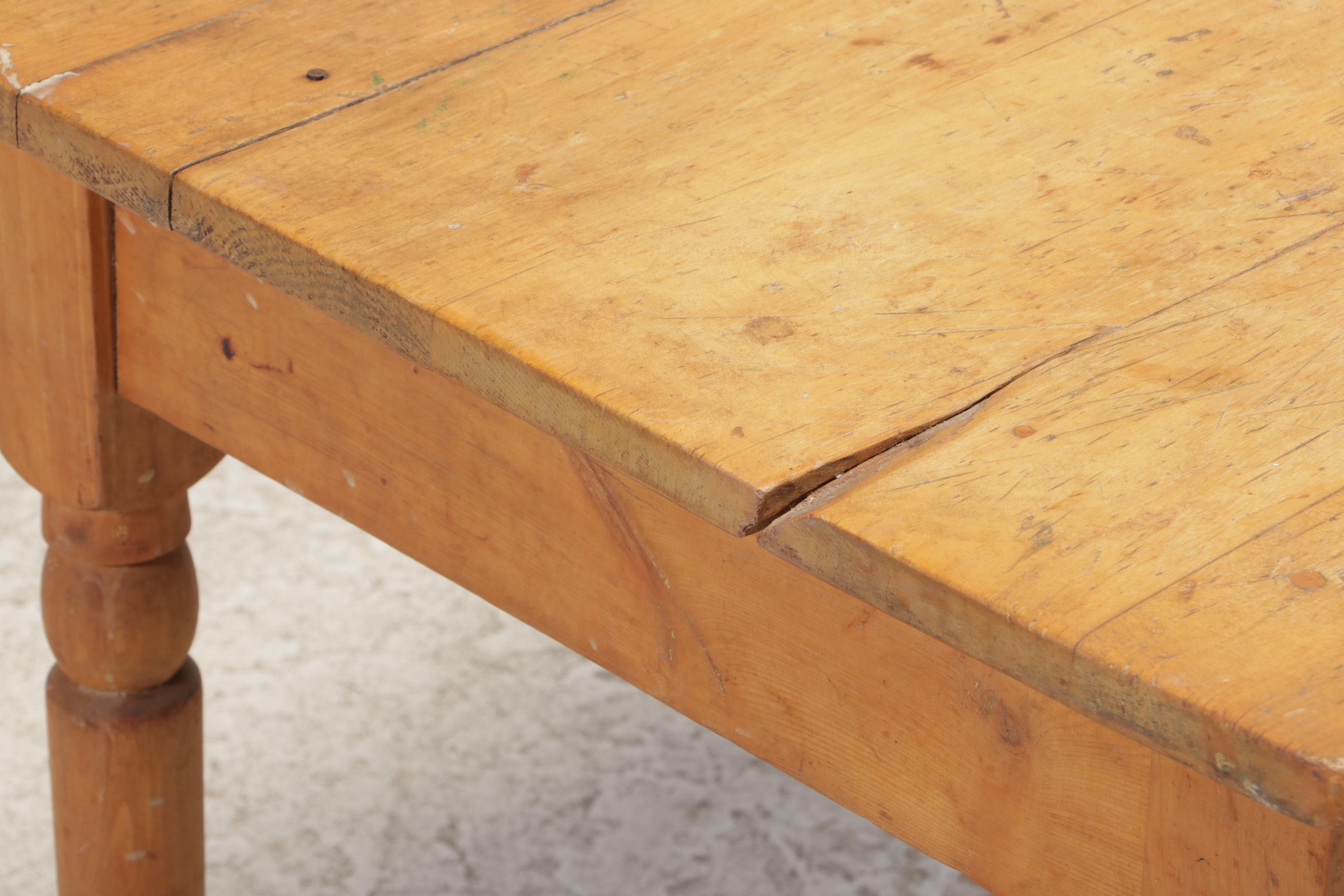 American Primitive Birch Work Table, 19th Century