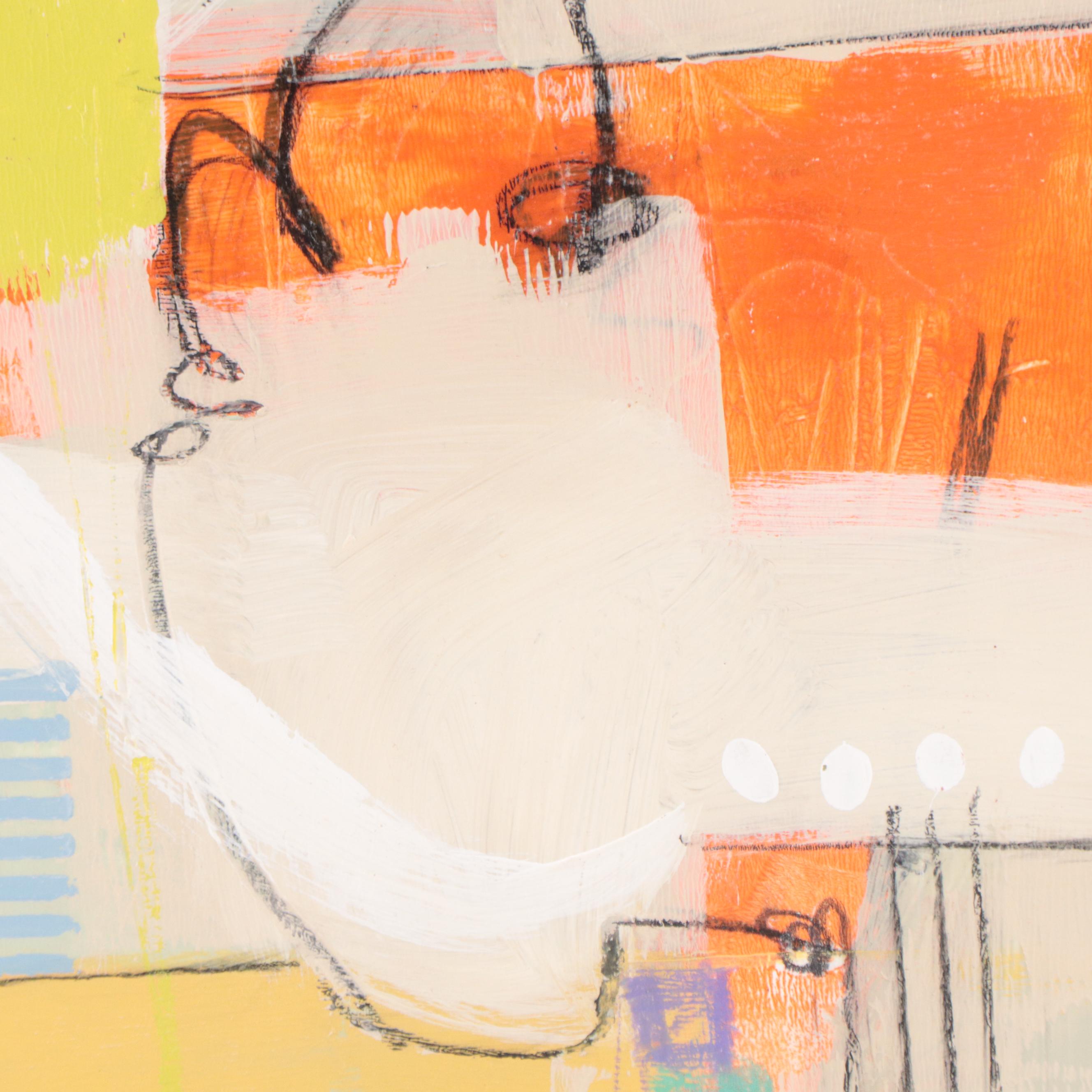 Ursula Brenner Abstract Mixed Media Painting, 21st Century