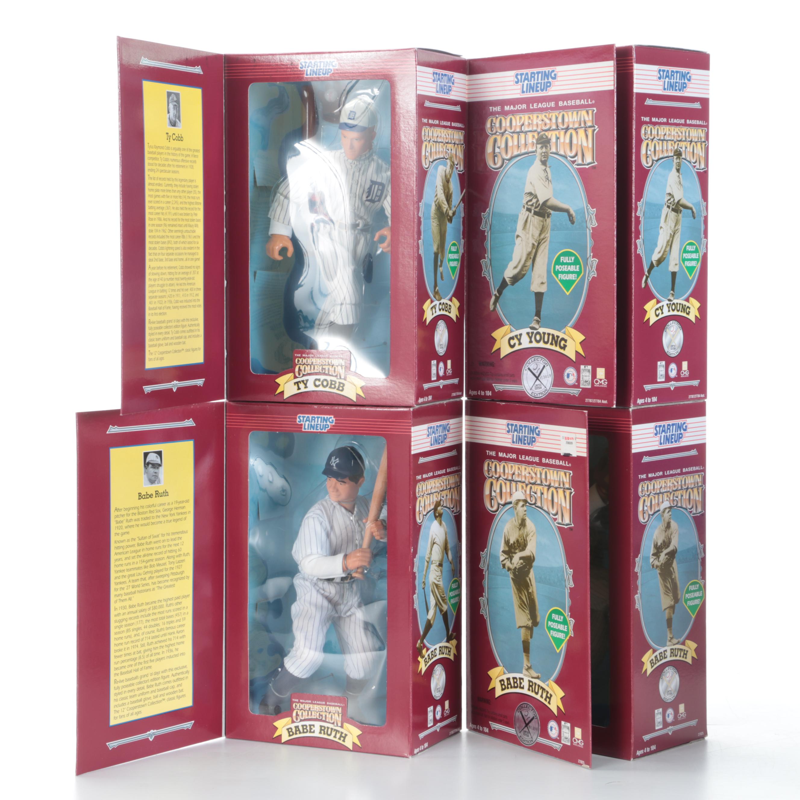 Sealed Starting Lineup Baseball Figures with Hank Aaron, Ty Cobb and More