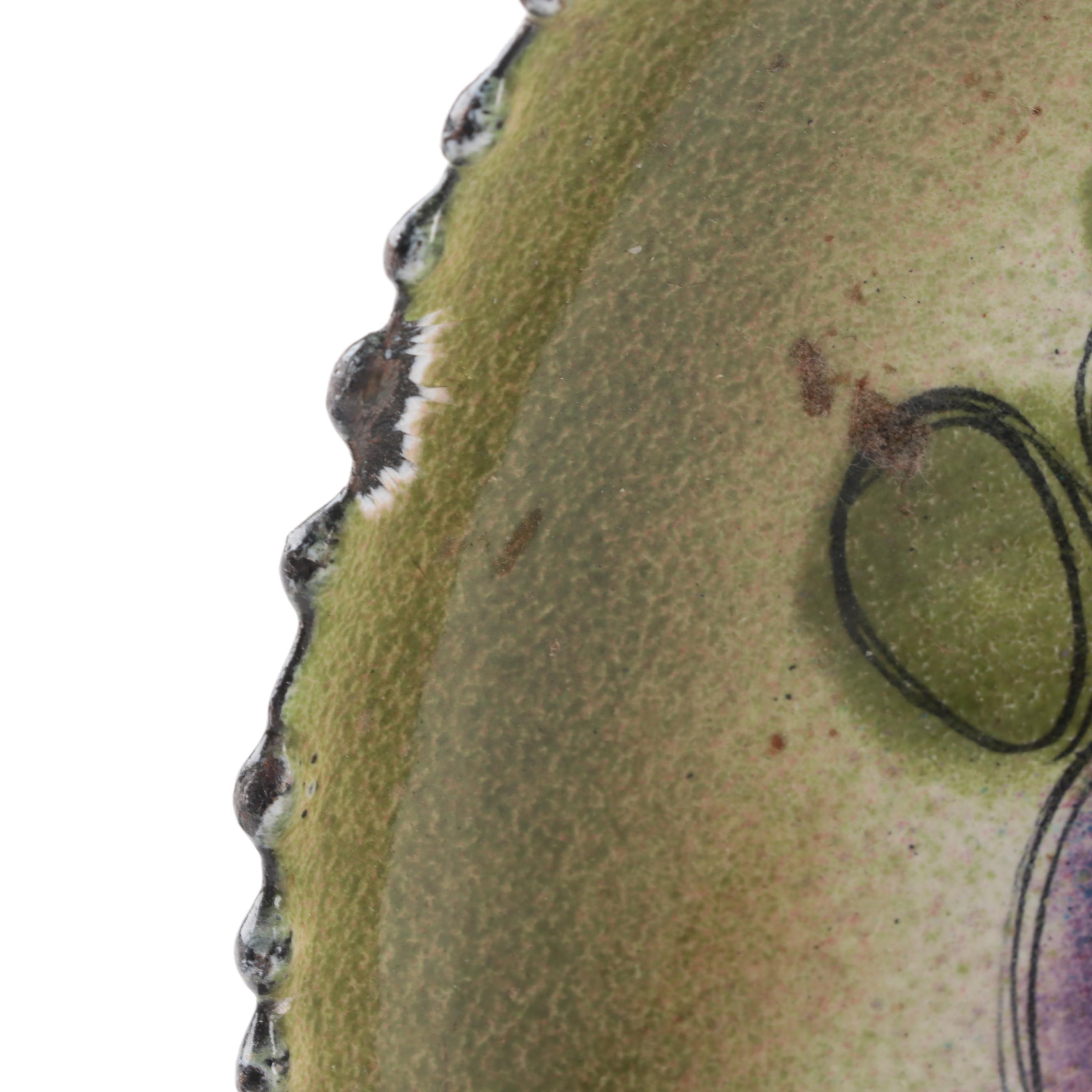 Mid Century Modern Style Enameled Plates, Mid to Late 20th Century