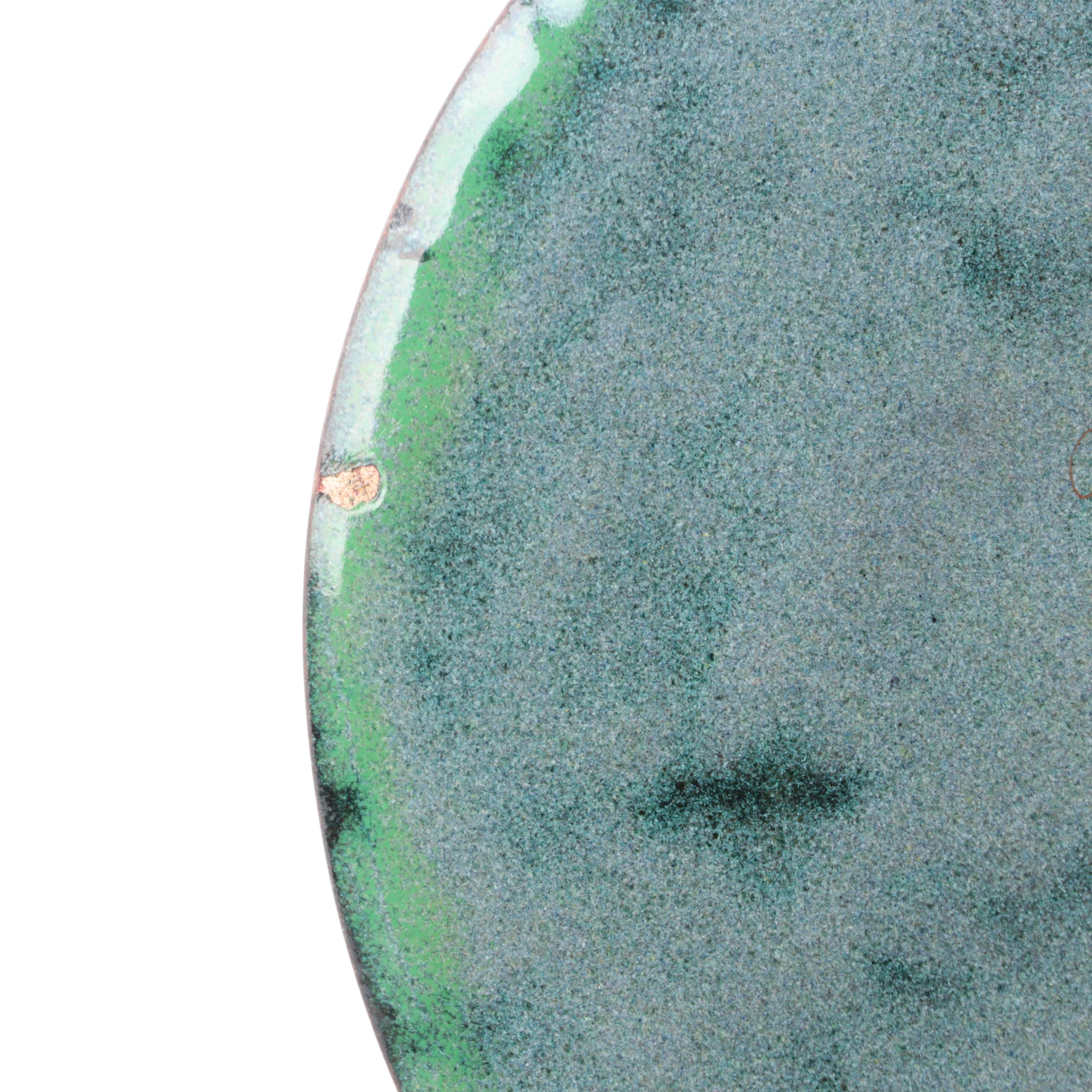 Mid Century Modern Style Enameled Plates, Mid to Late 20th Century