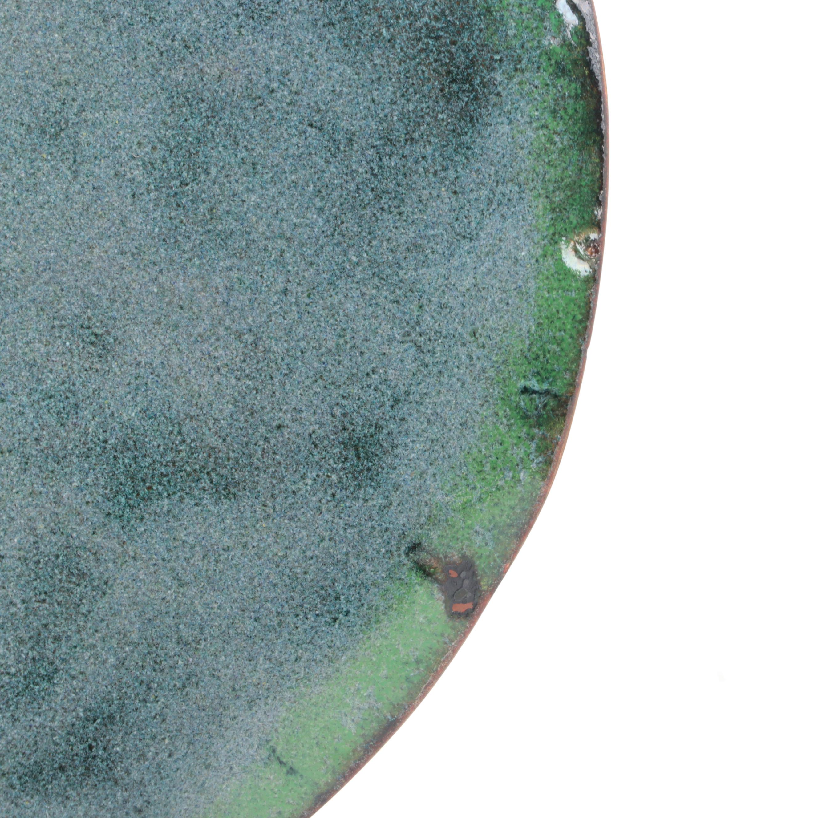 Mid Century Modern Style Enameled Plates, Mid to Late 20th Century