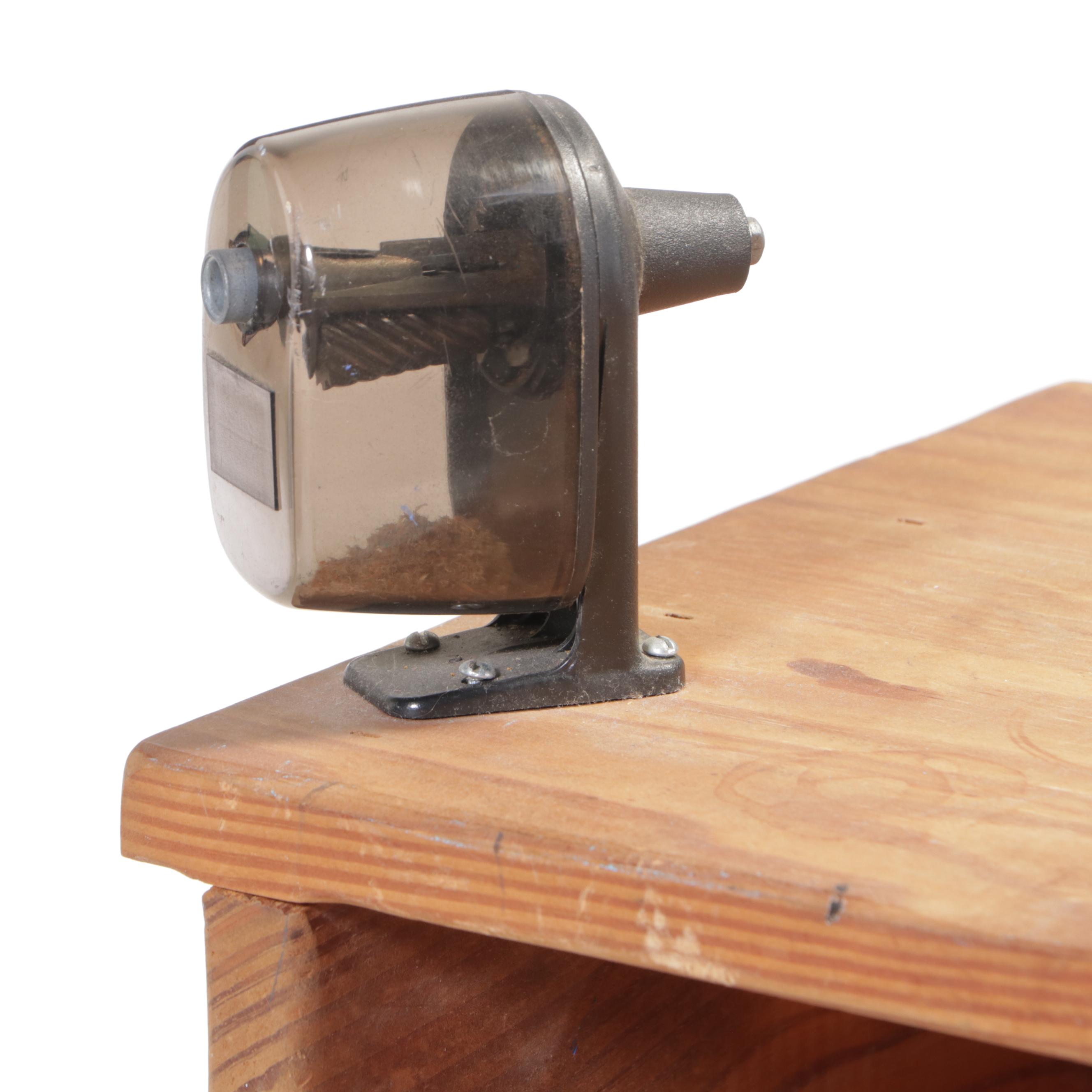 Pine Primitive Bookcase with Additional Shelf with Pencil Sharpener