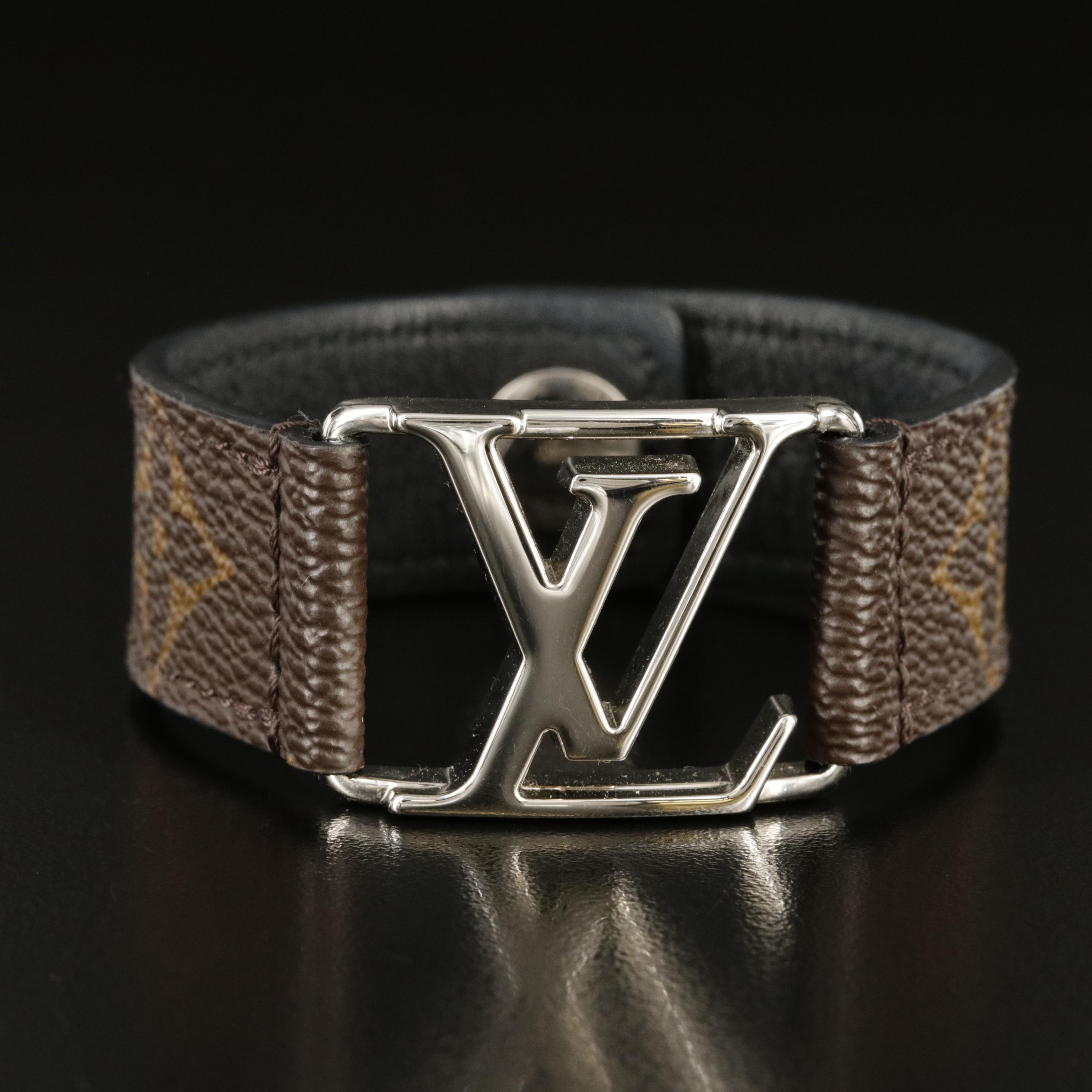 Louis Vuitton Hockenheim Bracelet in Monogram Canvas and Leather with Box