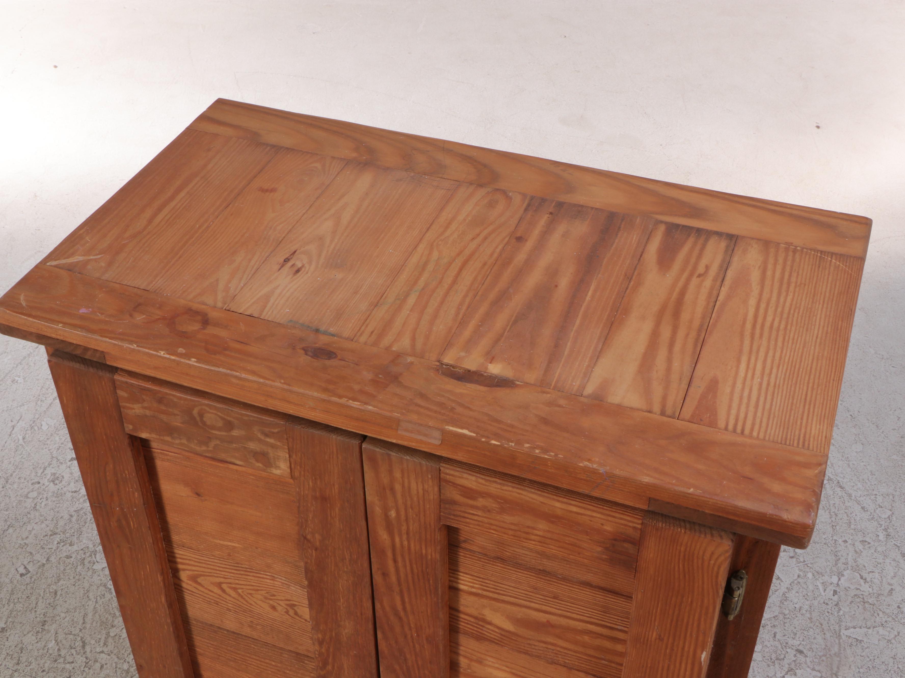 Rustic Pine Two-Drawer Cabinet, Late 20th Century