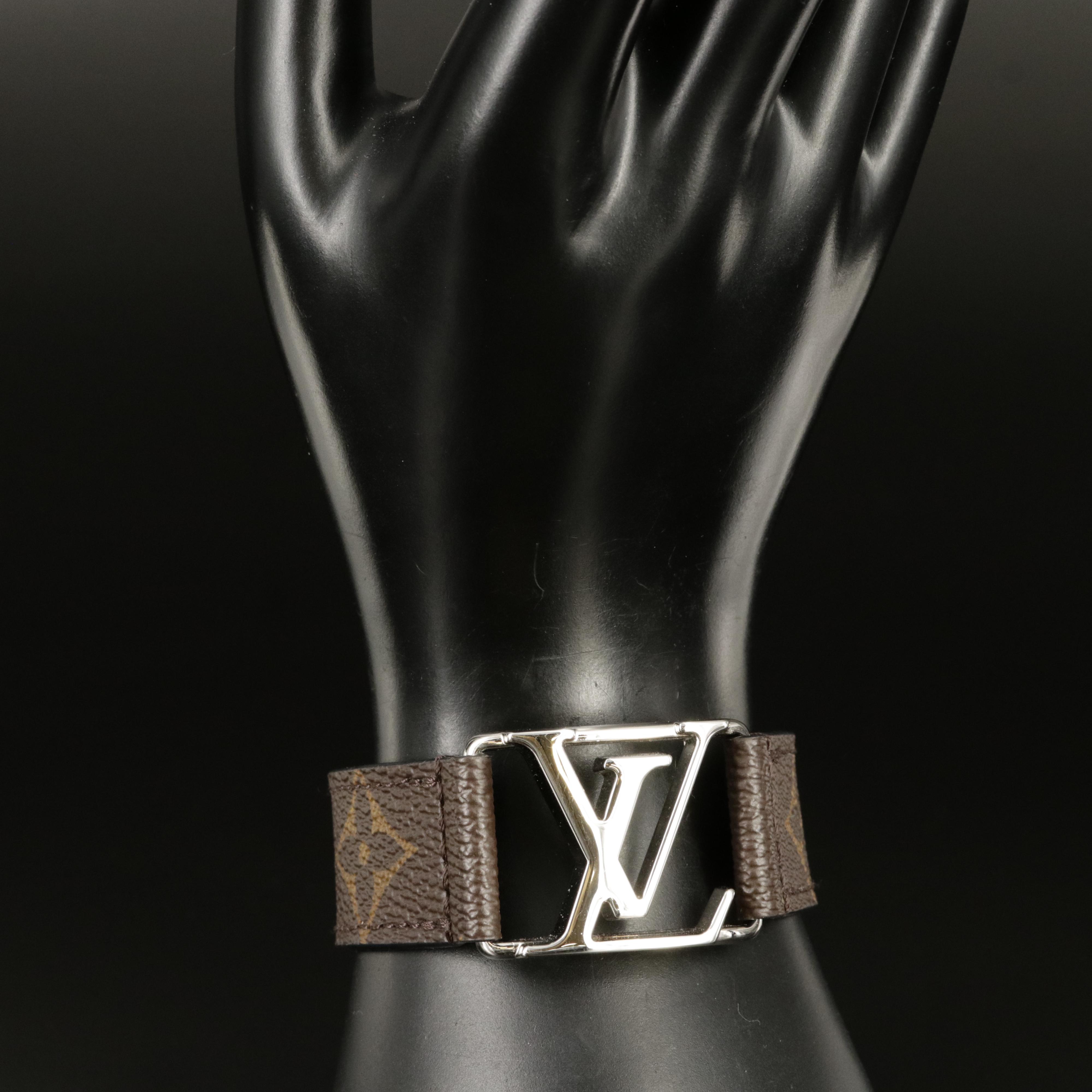 Louis Vuitton Hockenheim Bracelet in Monogram Canvas and Leather with Box