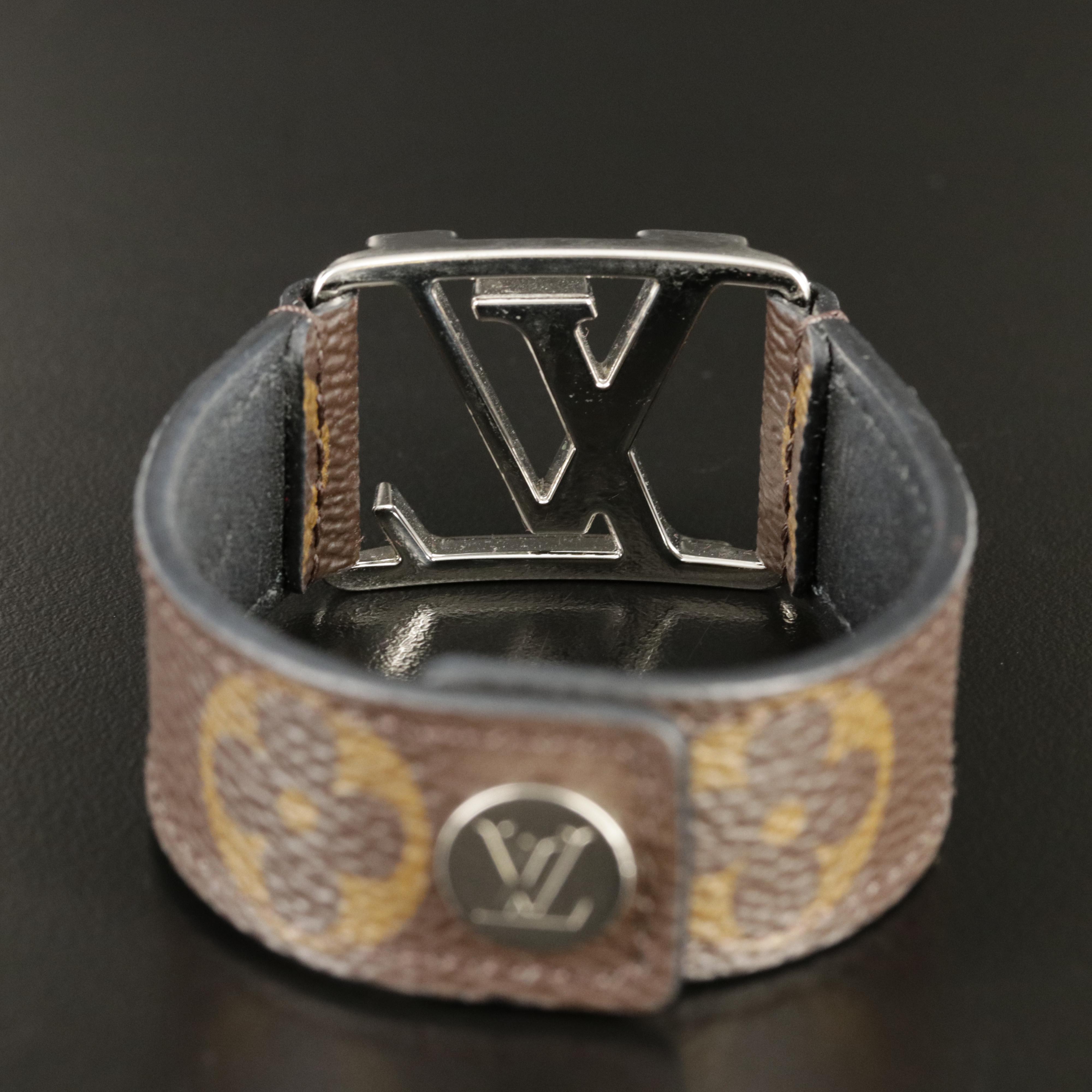 Louis Vuitton Hockenheim Bracelet in Monogram Canvas and Leather with Box