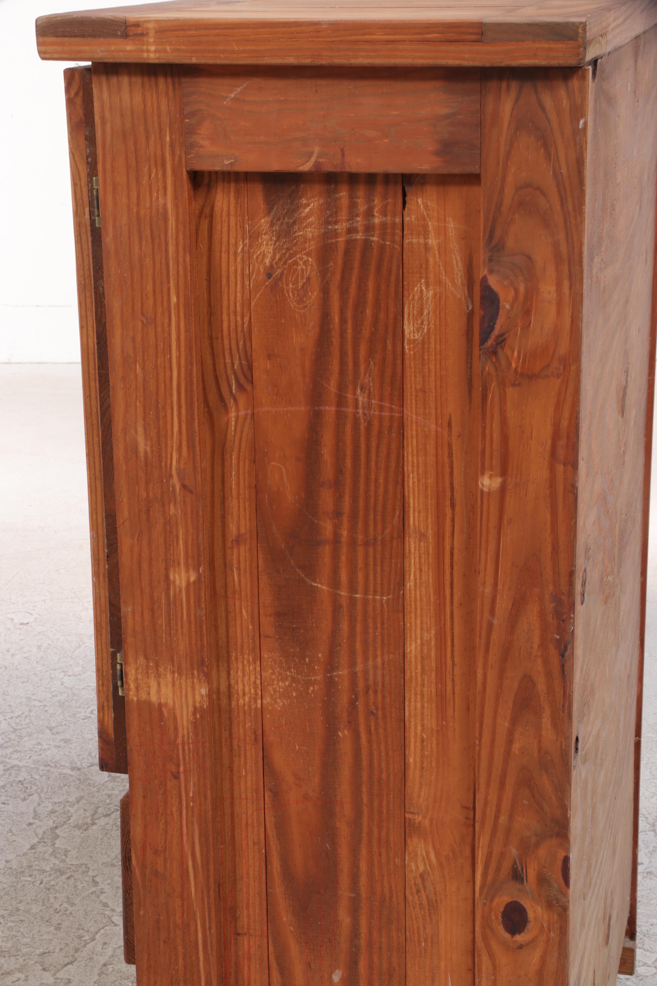 Rustic Pine Two-Drawer Cabinet, Late 20th Century