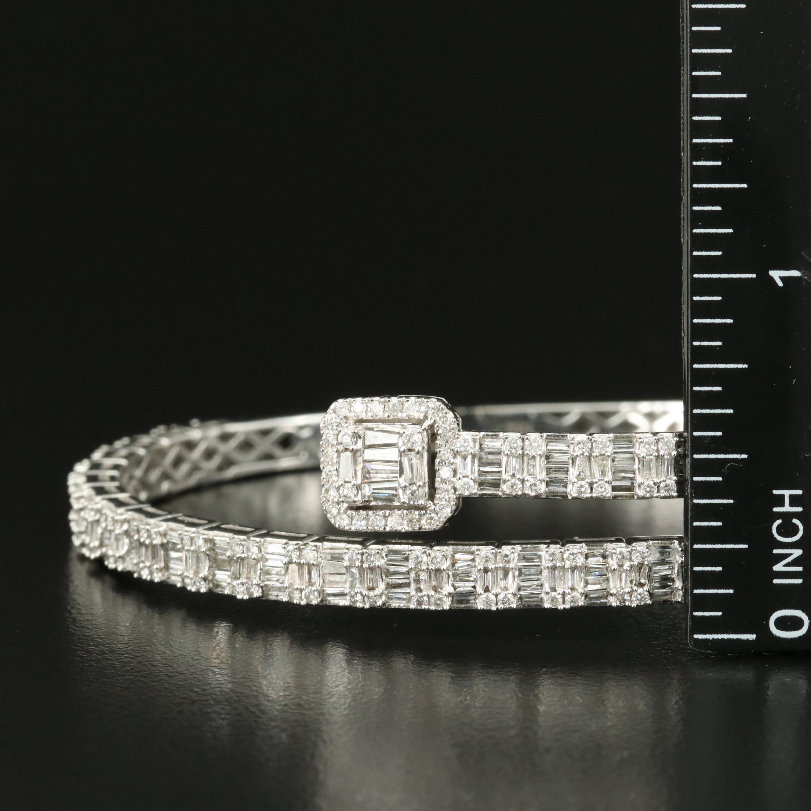 14K 5.02 CTW Diamond Hinged Bypass Cuff