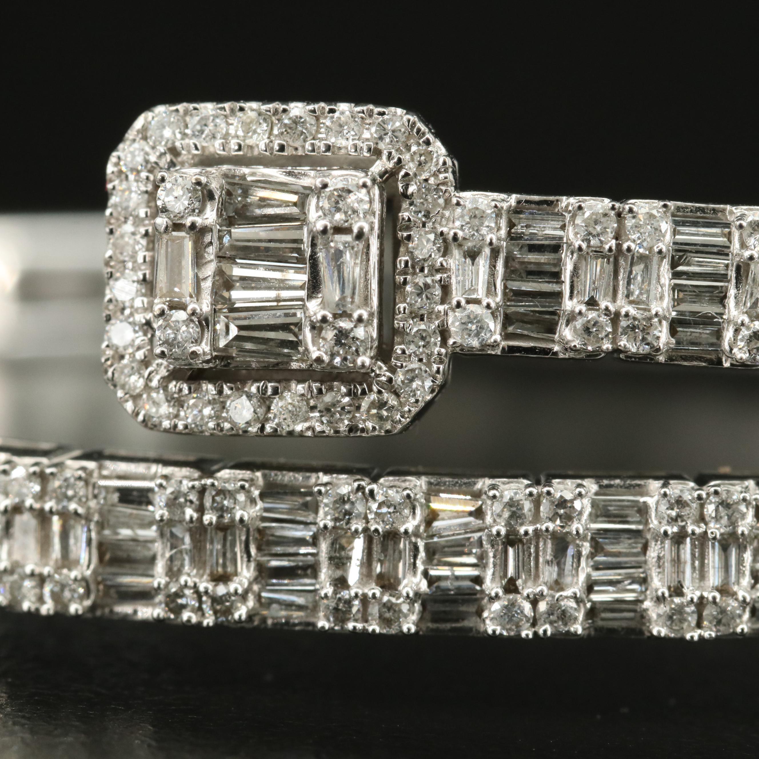 14K 5.02 CTW Diamond Hinged Bypass Cuff