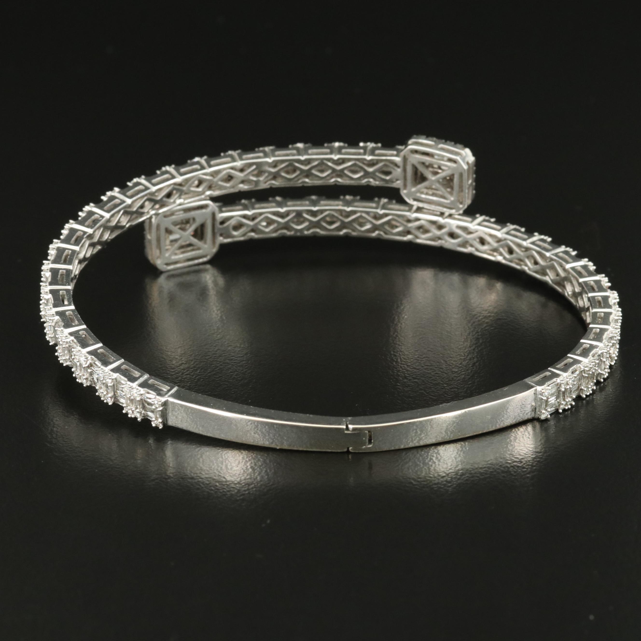 14K 5.02 CTW Diamond Hinged Bypass Cuff