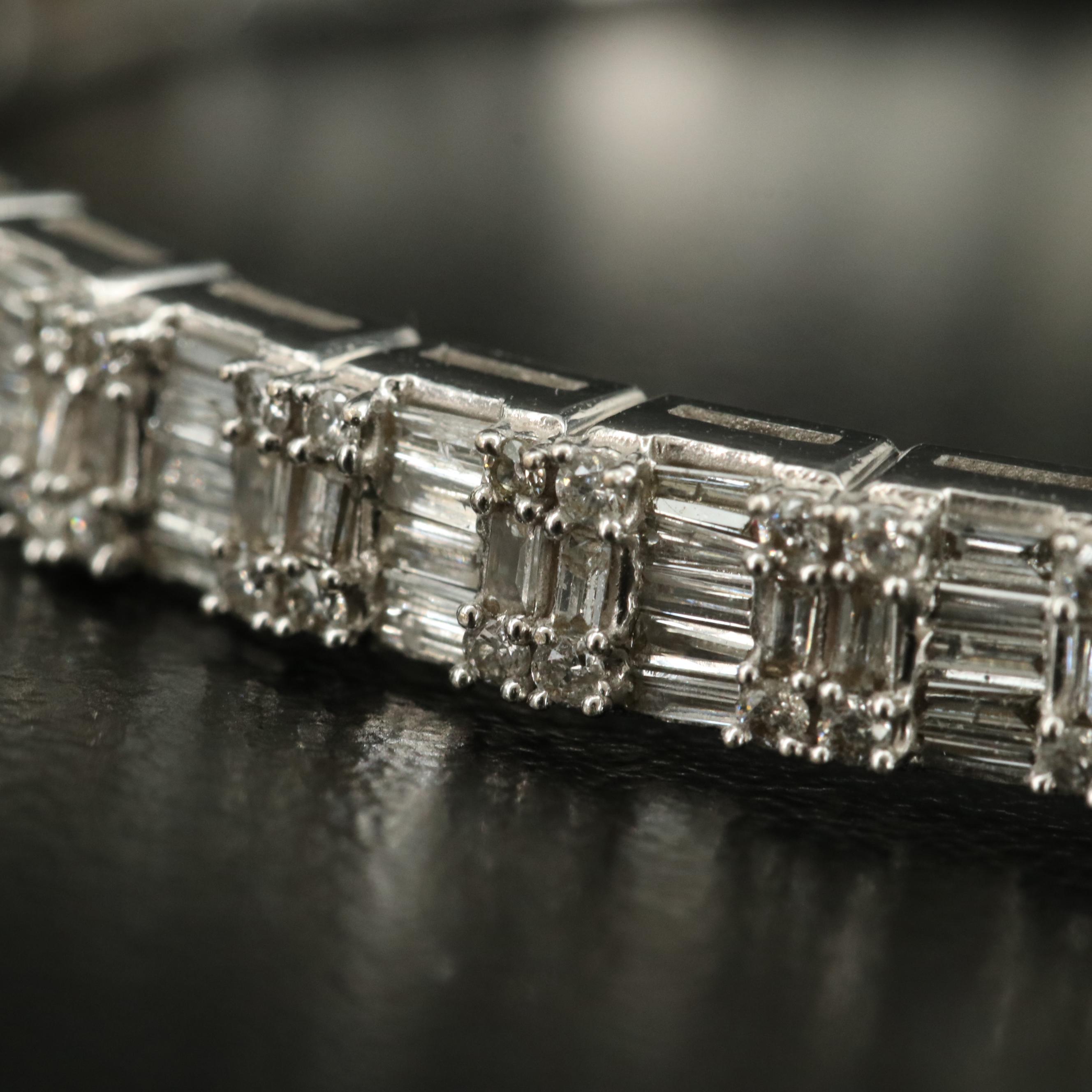 14K 5.02 CTW Diamond Hinged Bypass Cuff