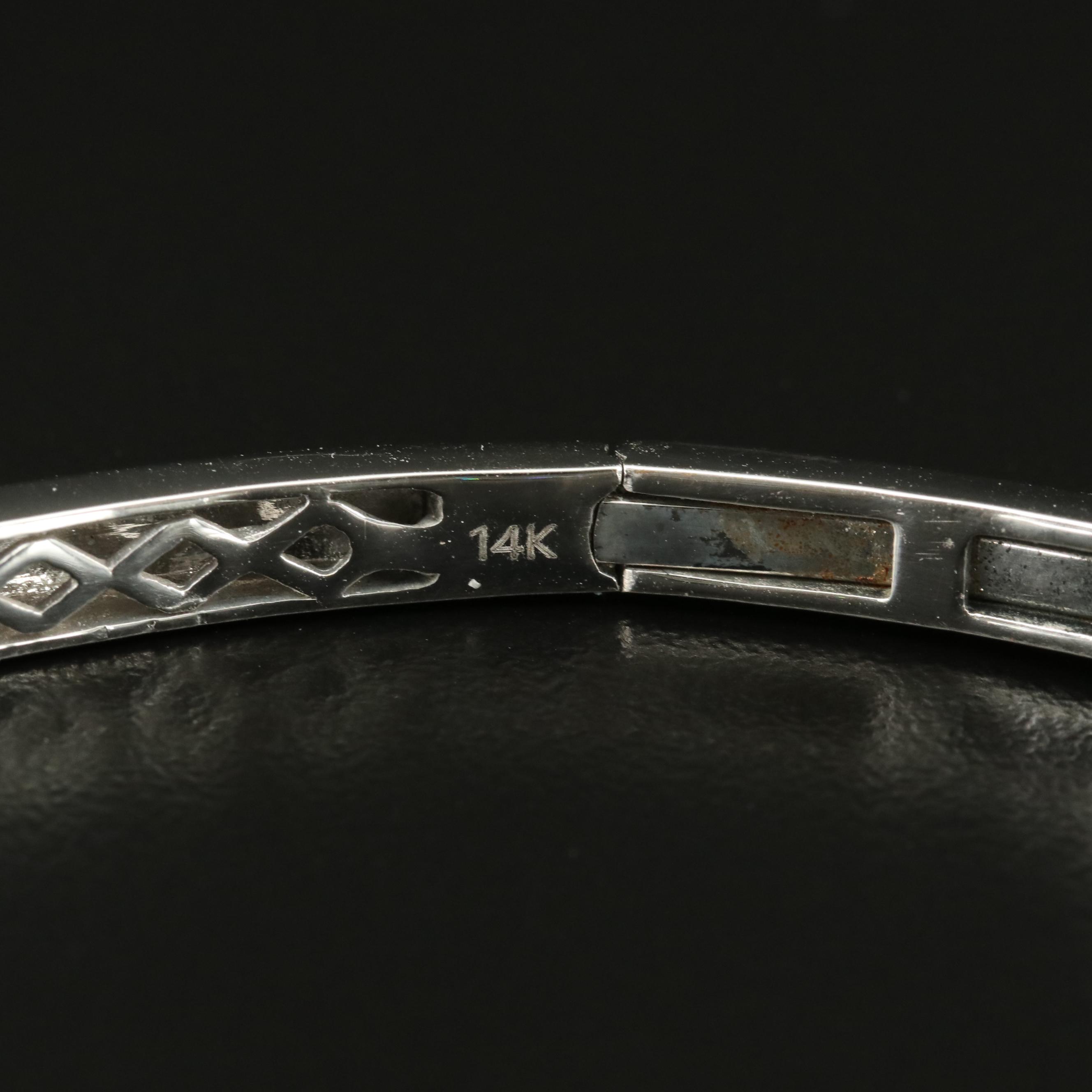 14K 5.02 CTW Diamond Hinged Bypass Cuff