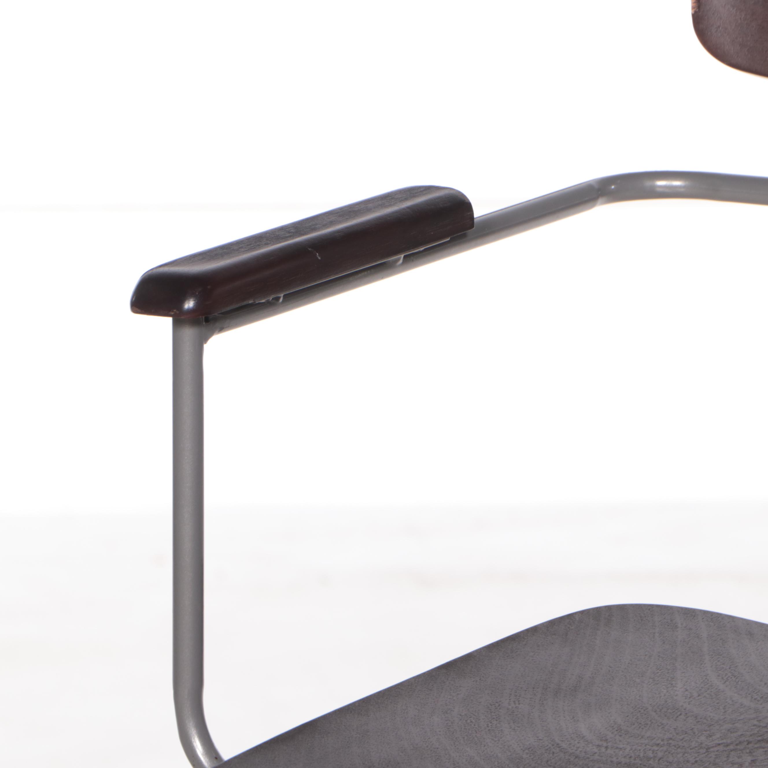 Pair of At Home Modernist Style Swivel Bar Stools