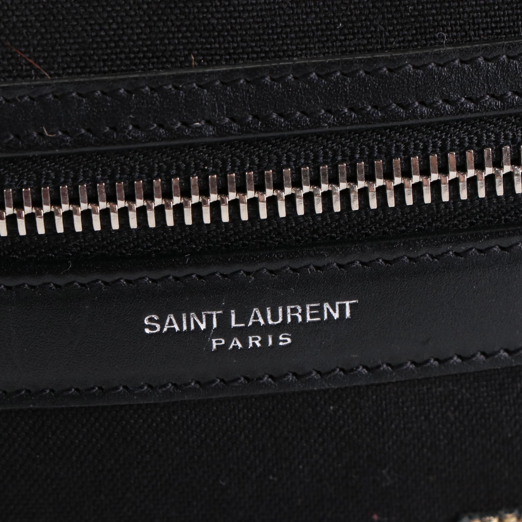 Saint Laurent City Backpack in Gold Star Embellished Black Canvas