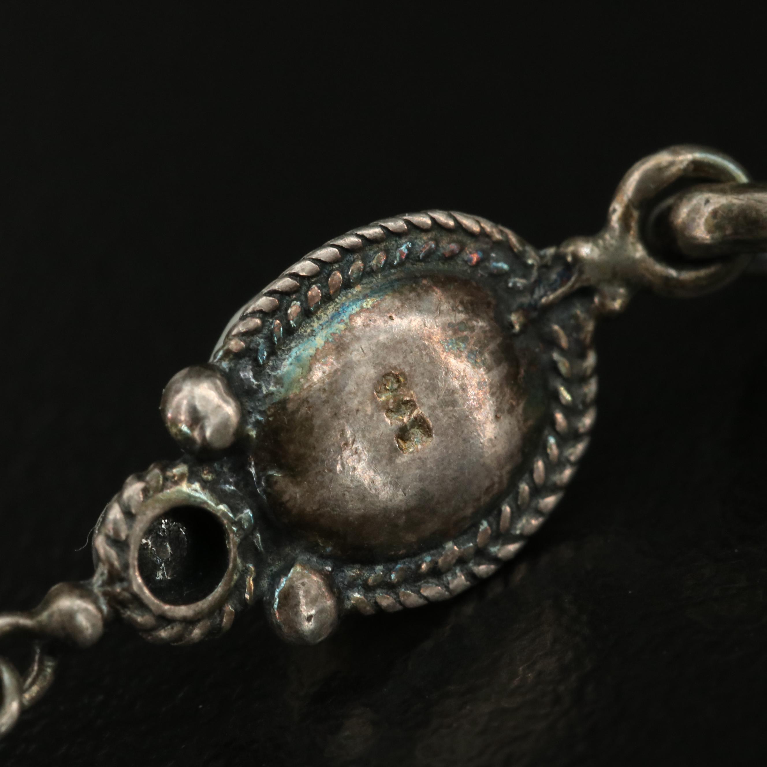 Sterling Garnet and Pearl Necklace