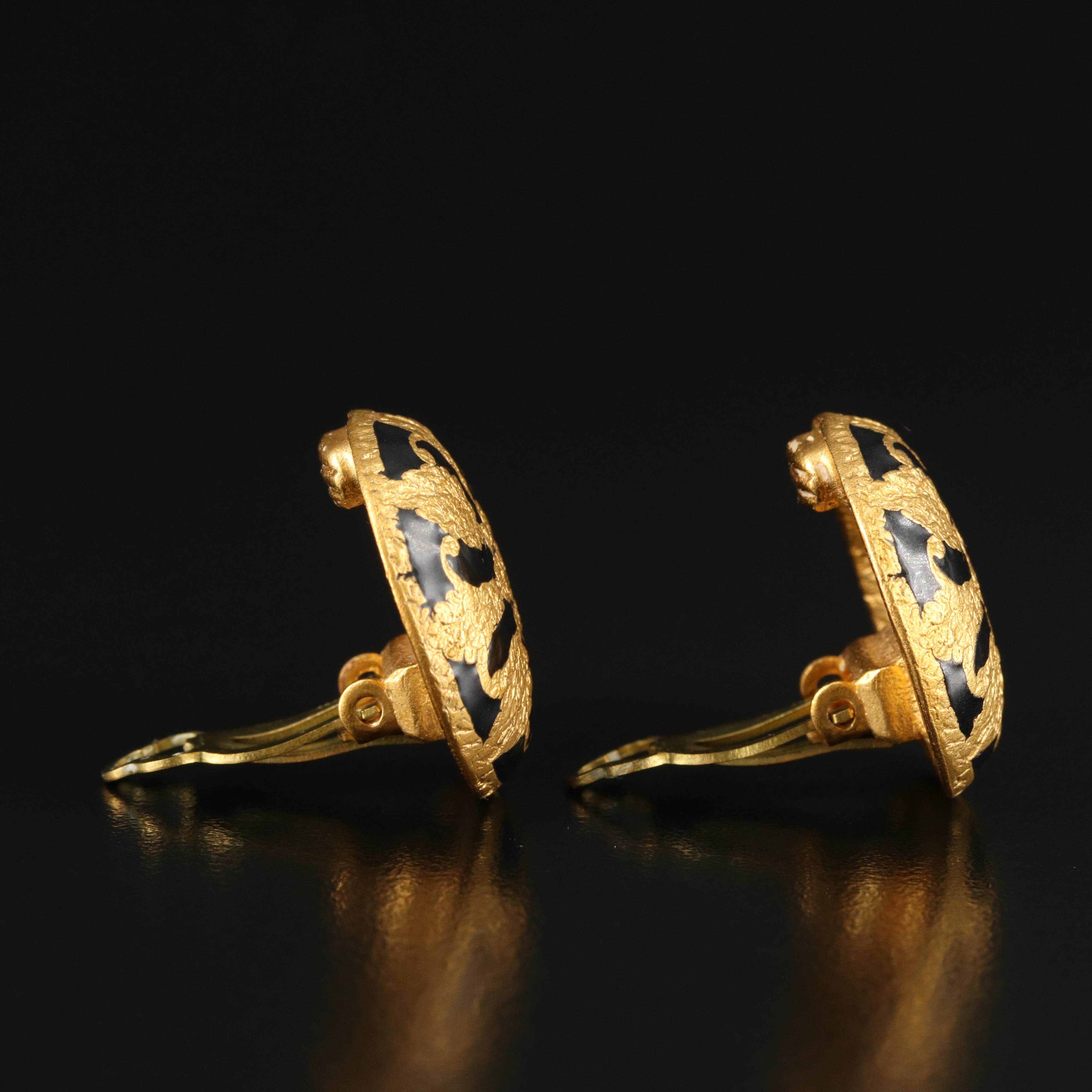 Chanel CC Logo Button Earrings