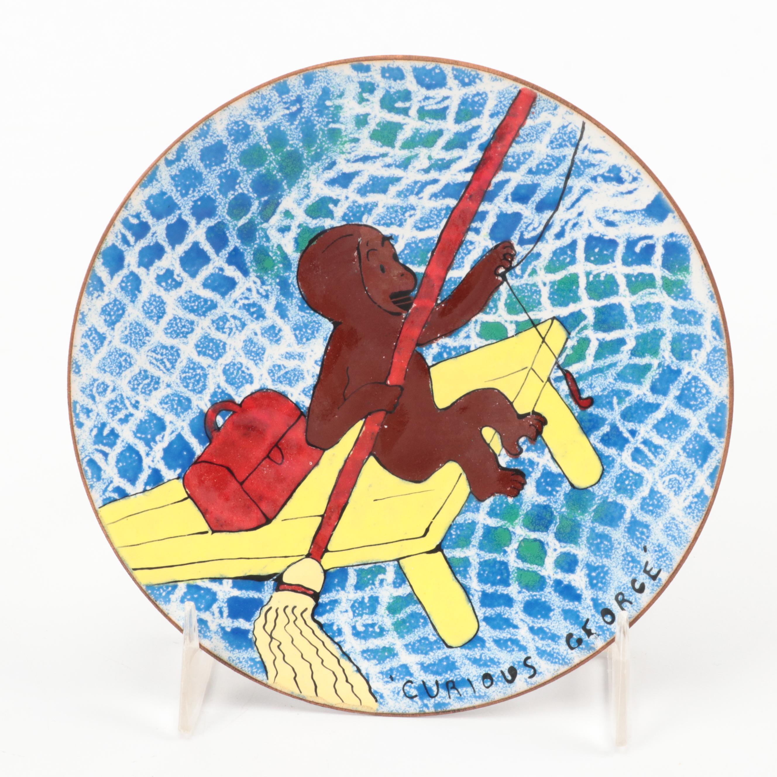 Annemarie Davidson and Other Enameled Plates, Mid to Late 20th Century